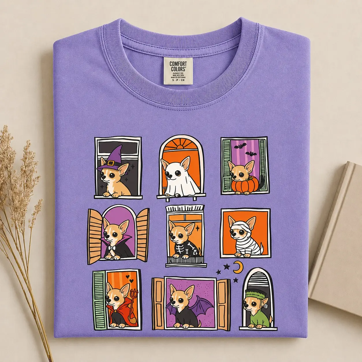 Halloween French Bulldog Shirt, Cute Frenchie Costume Graphic Tee for Women, Spooky Dog Mom Gift, Casual Short Sleeve Top - photo 3