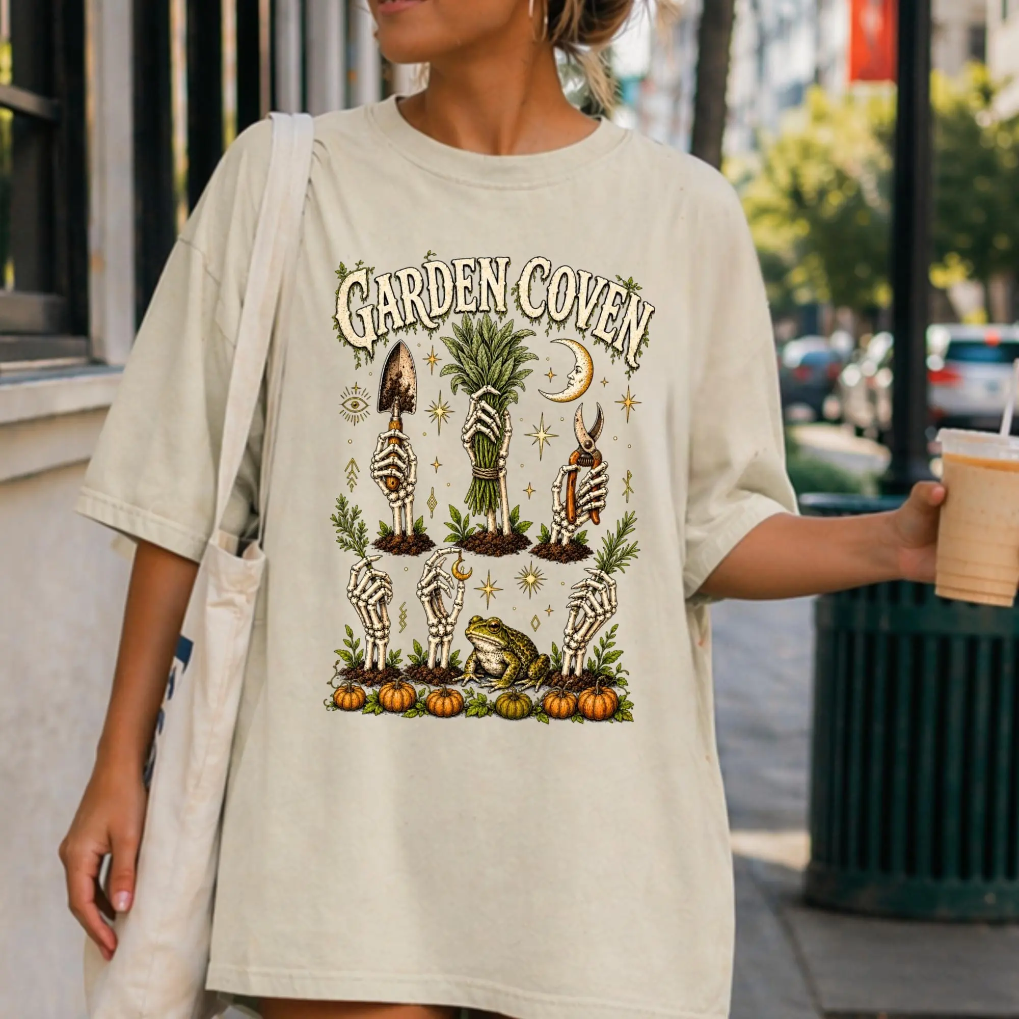 Halloween Garden Coven Sweatshirt, Witchy Gardening Skeleton Hand Crewneck, Allotment Friends Gardener Gift - photo 2