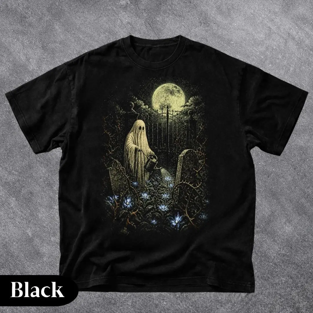 Halloween Ghost Gardening Sweatshirt, Gothic Vintage Pumpkin Fall Graphic Crewneck, Spooky Gardener Gift - photo 1