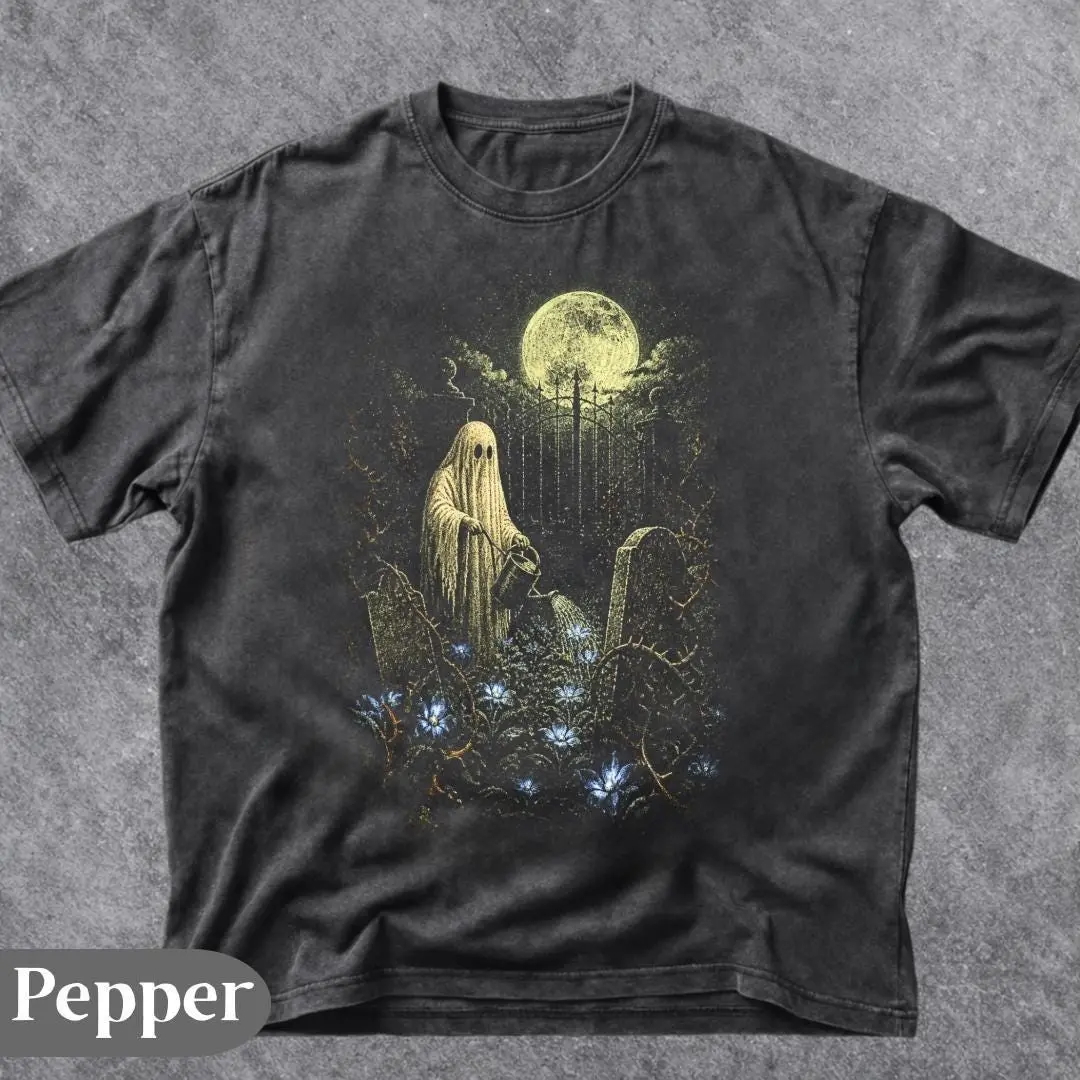 Halloween Ghost Gardening Sweatshirt, Gothic Vintage Pumpkin Fall Graphic Crewneck, Spooky Gardener Gift - photo 2