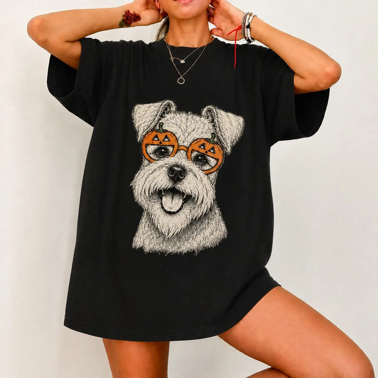 Halloween Golden Doodle Shirt, Comfort Colors Spooky Season Skeleton Bone Tee, Cute Dog Lover Mom Gift - photo 2