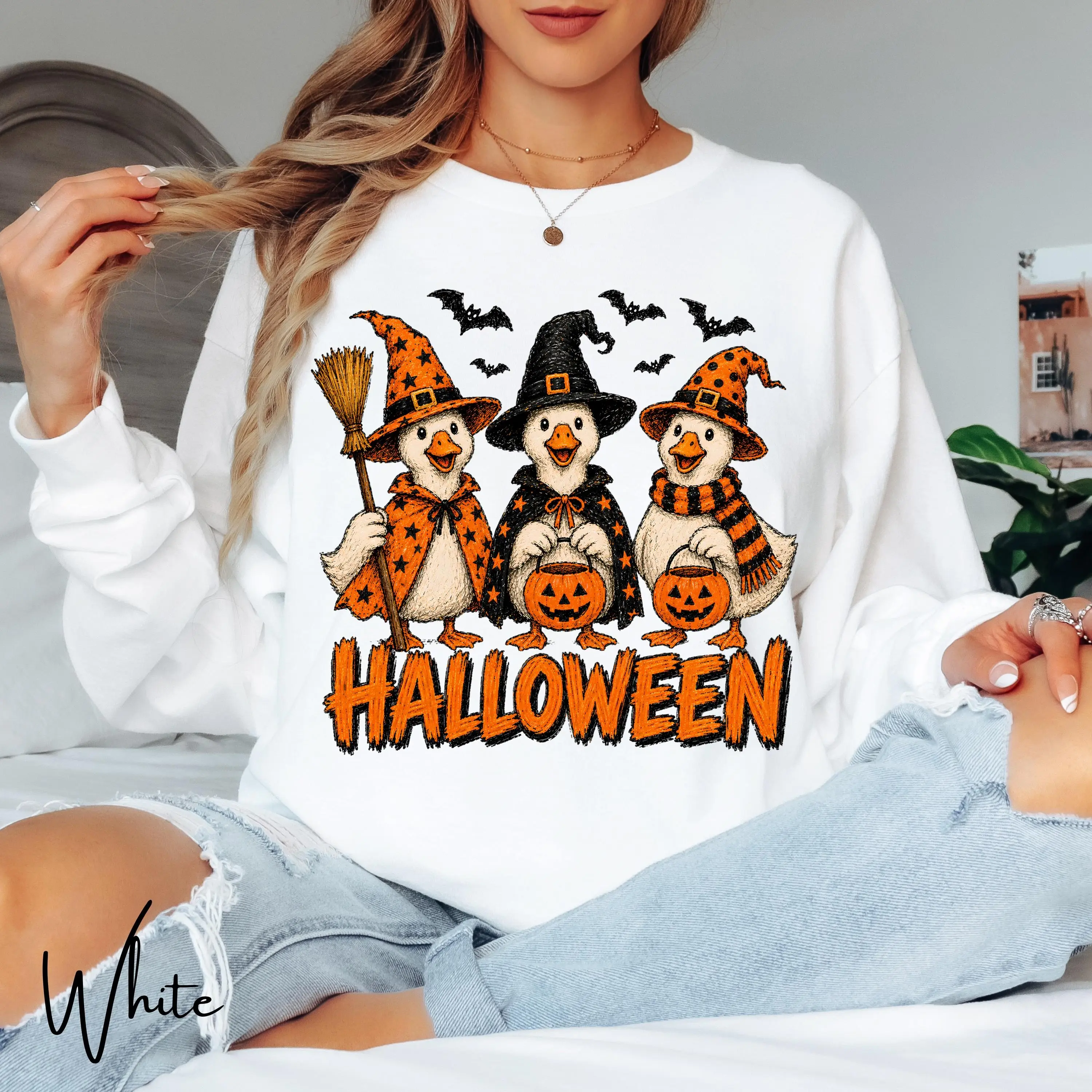 Halloween Silly Goose Shirt, Spooky Geese Costume Tee, Fall Graphic Top, Ladies Gift
