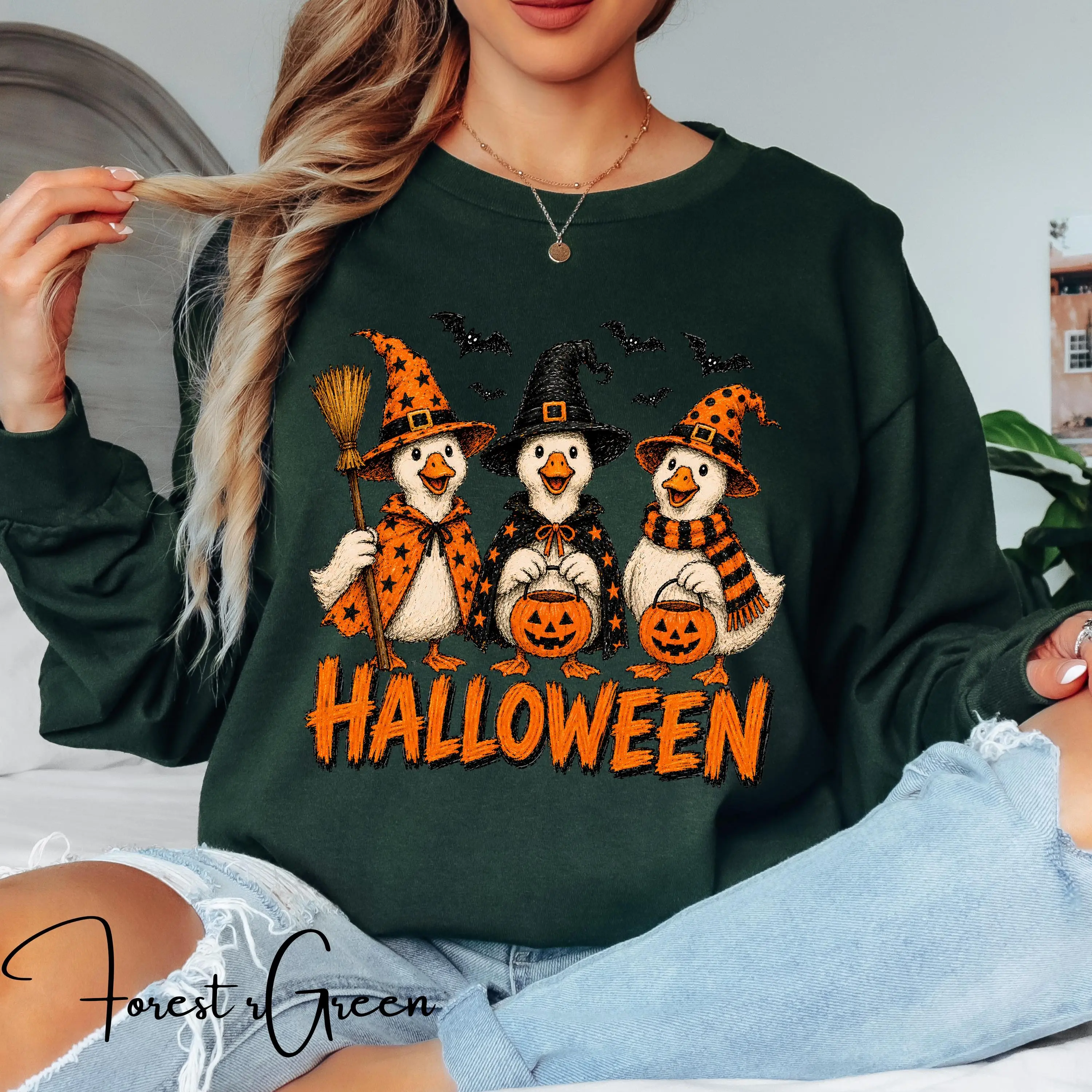 Halloween Silly Goose Shirt, Spooky Geese Costume Tee, Fall Graphic Top, Ladies Gift - photo 4