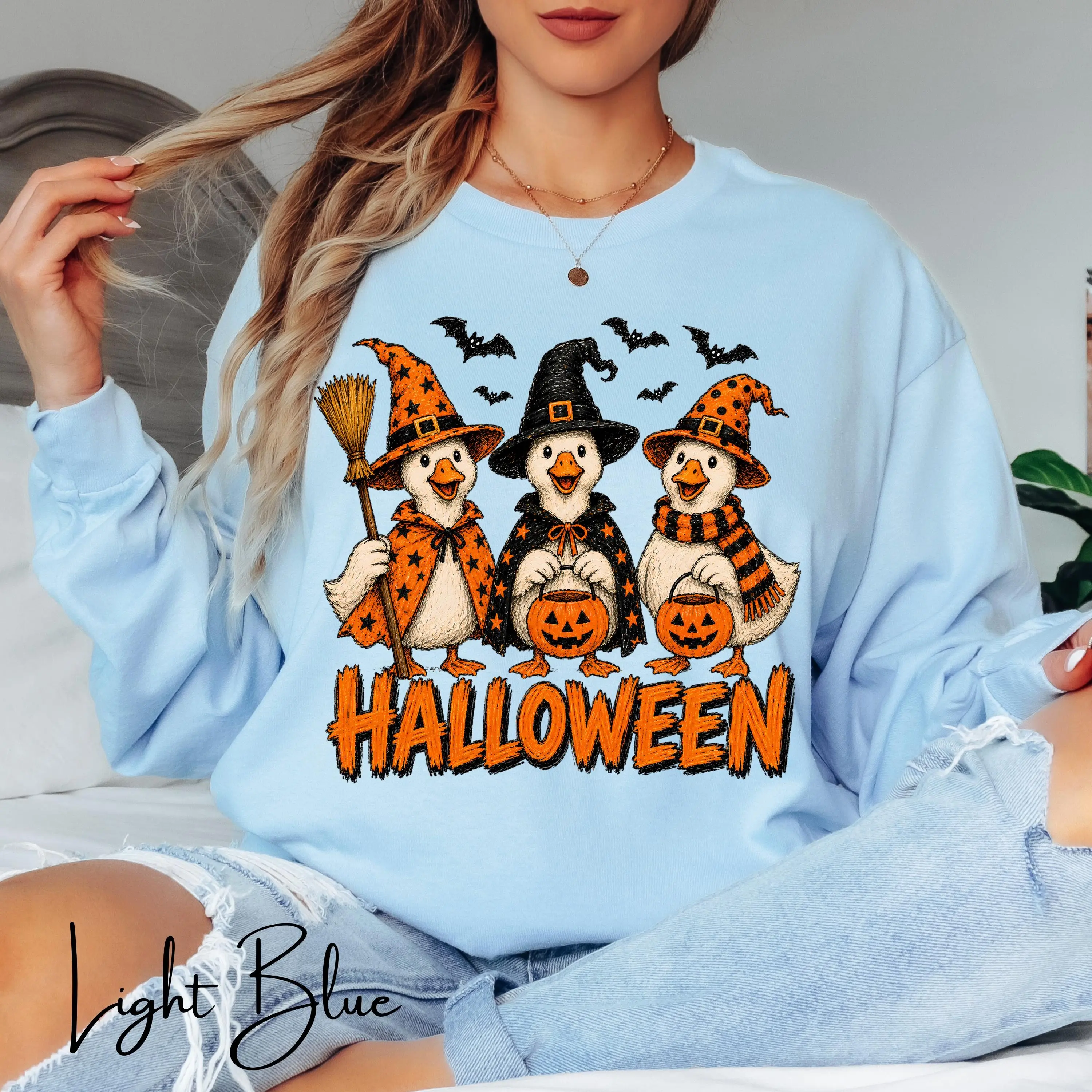 Halloween Silly Goose Shirt, Spooky Geese Costume Tee, Fall Graphic Top, Ladies Gift - photo 5