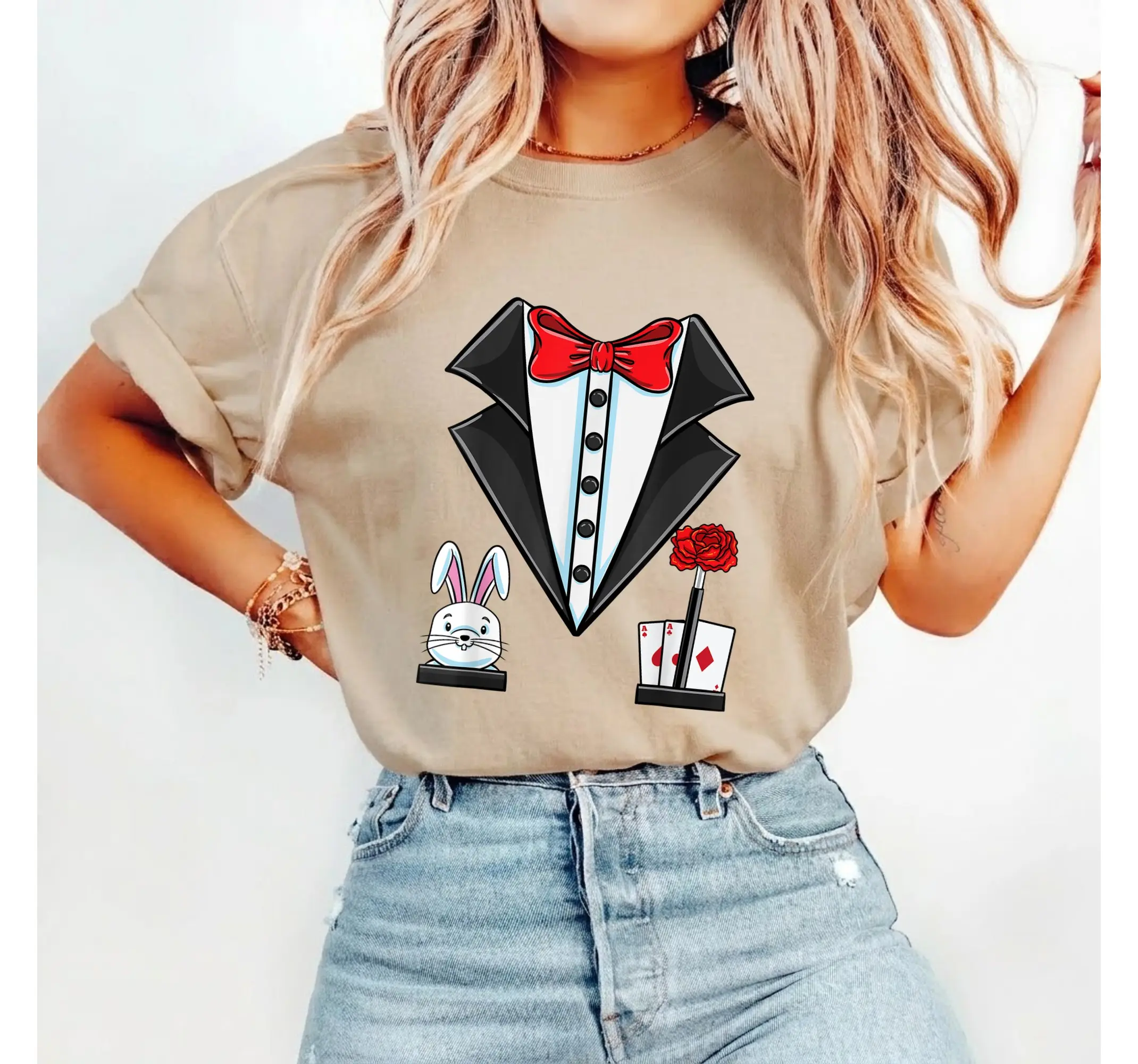 Halloween Magician Costume Shirt Illusionist Graphic Tee Easy Magic Outfit - photo 2