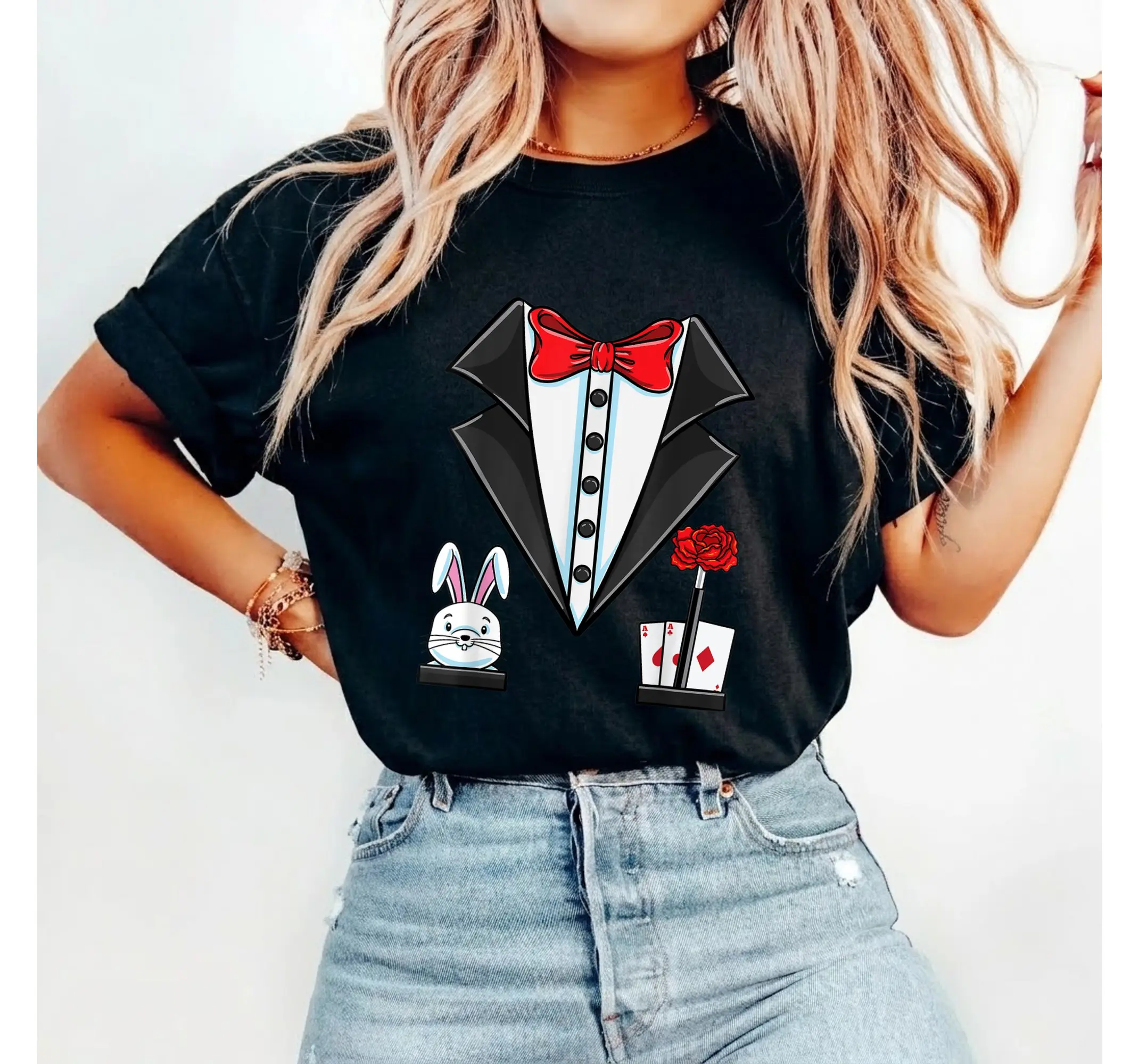 Halloween Magician Costume Shirt Illusionist Graphic Tee Easy Magic Outfit - photo 3