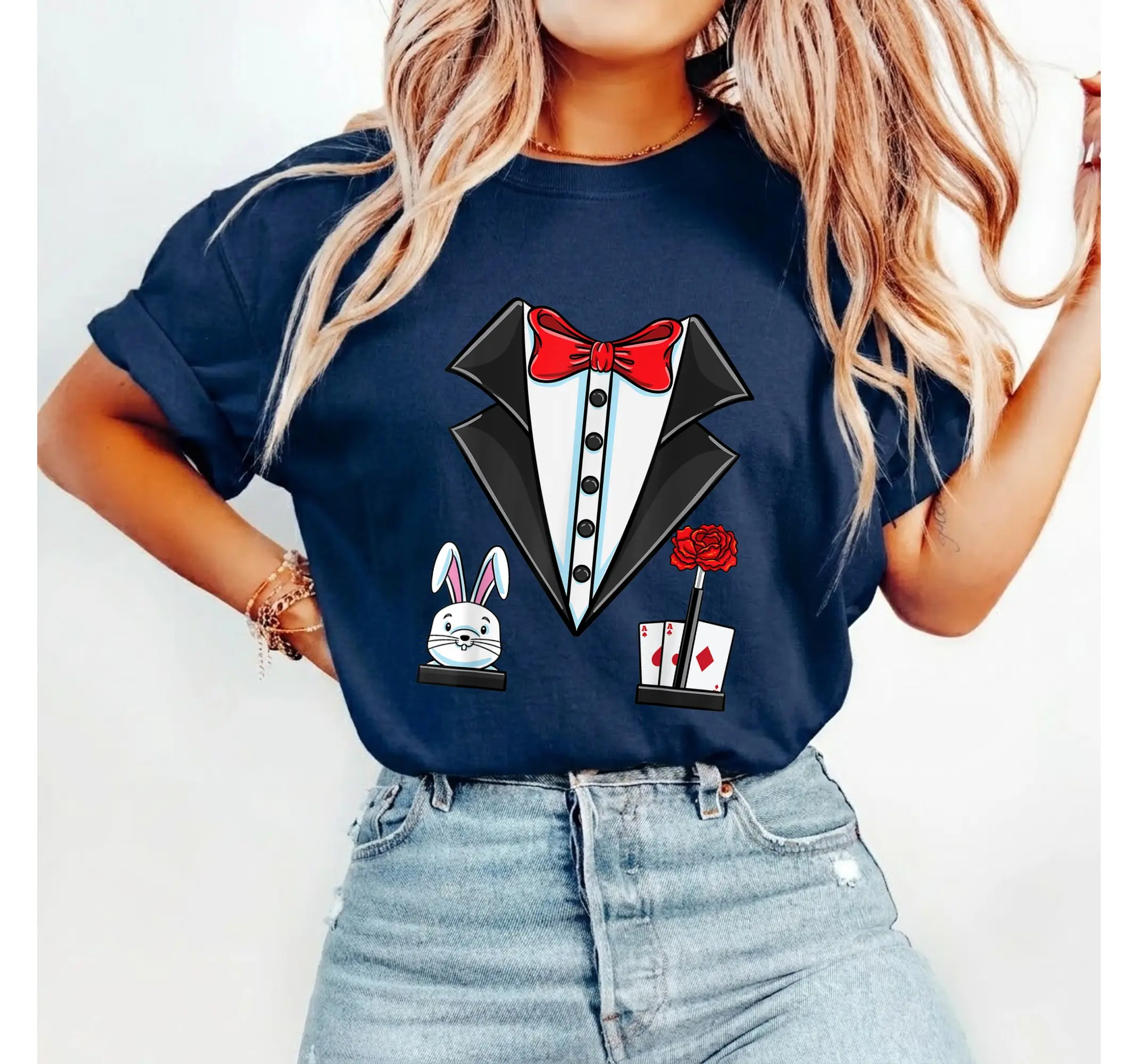 Halloween Magician Costume Shirt Illusionist Graphic Tee Easy Magic Outfit - photo 4