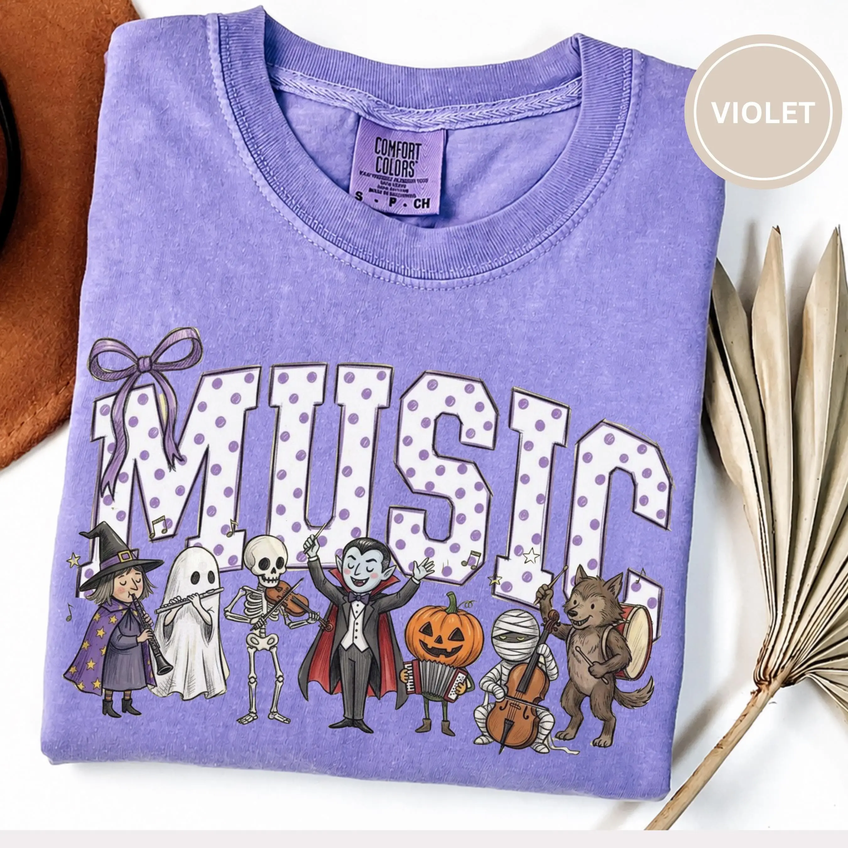 Comfort Colors Halloween Music Shirt, Spooky Musician Tee, Band Director Top, Choir Teacher Therapist Gift