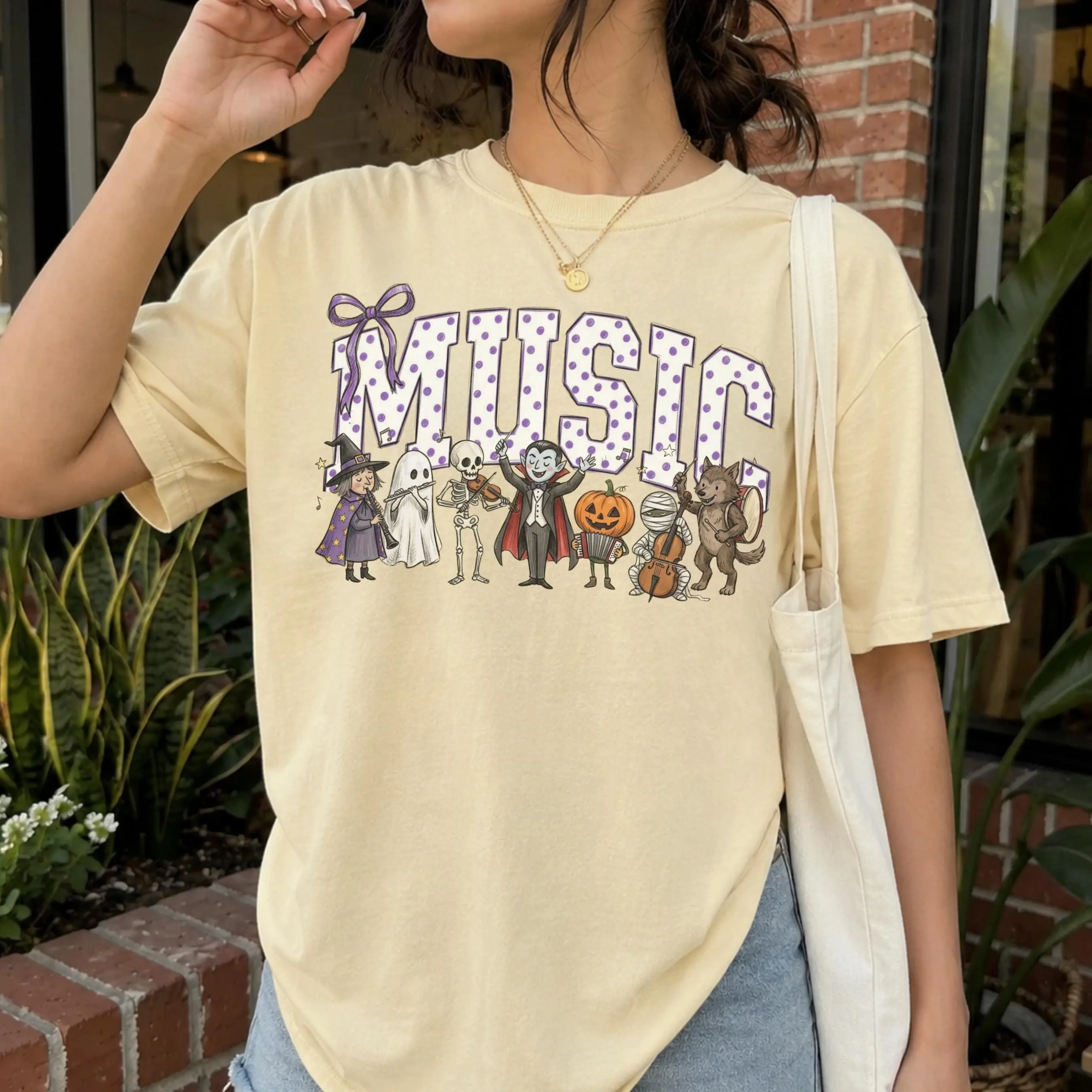 Comfort Colors Halloween Music Shirt, Spooky Musician Tee, Band Director Top, Choir Teacher Therapist Gift - photo 5