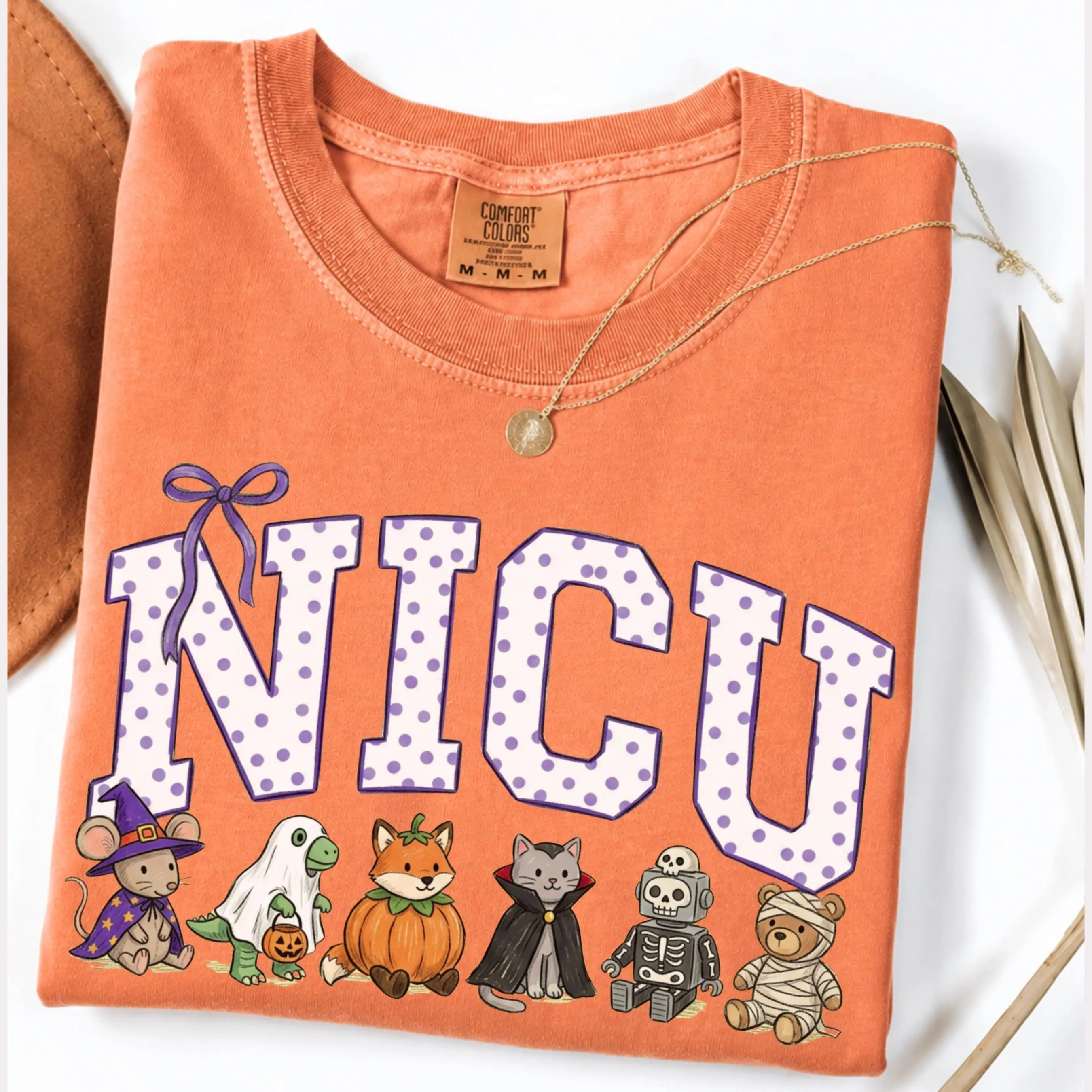 Comfort Colors Halloween NICU Nurse Shirt, Cute Neonatal Tee, Pediatric Nursing Spooky Season Gift Top - photo 3