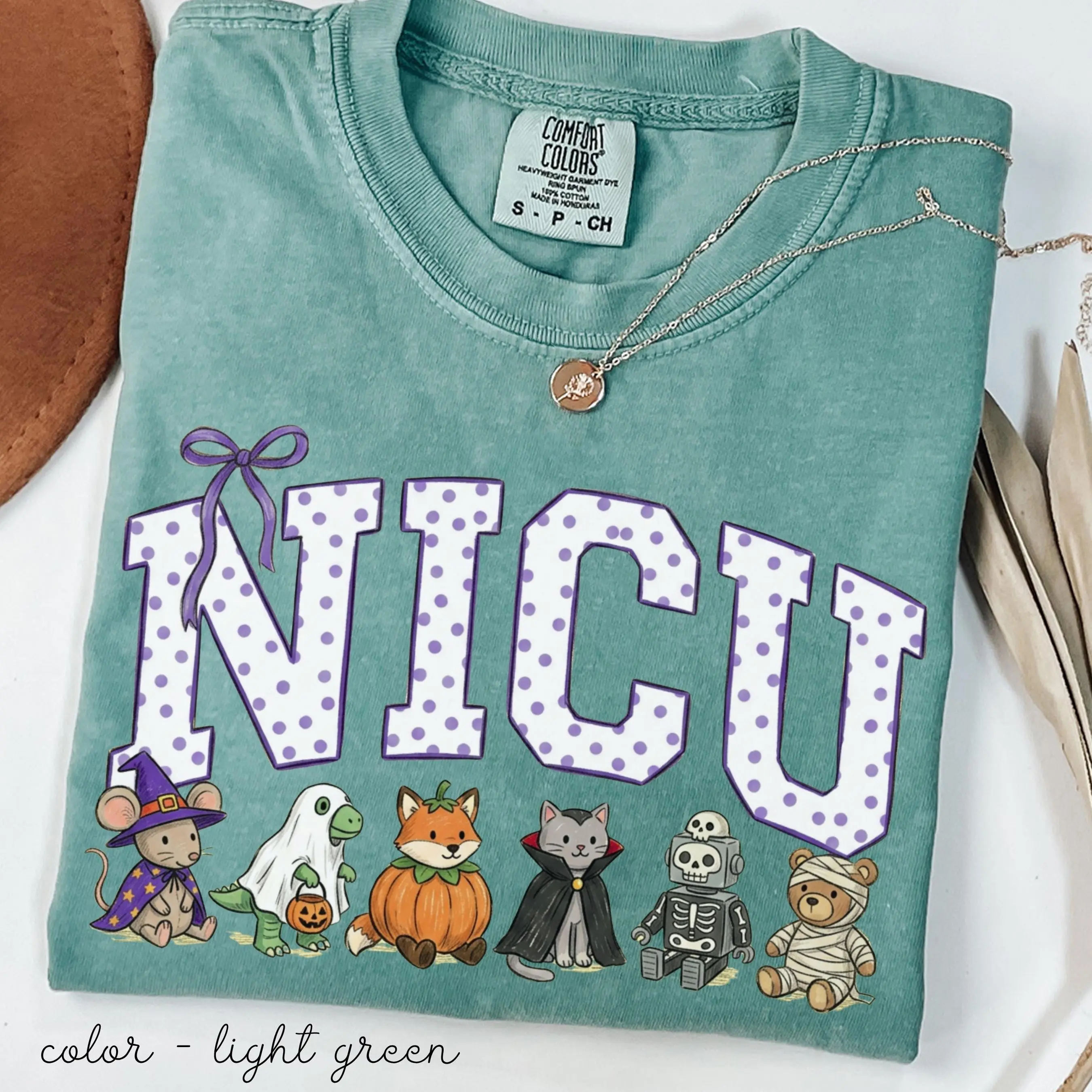 Comfort Colors Halloween NICU Nurse Shirt, Cute Neonatal Tee, Pediatric Nursing Spooky Season Gift Top - photo 4