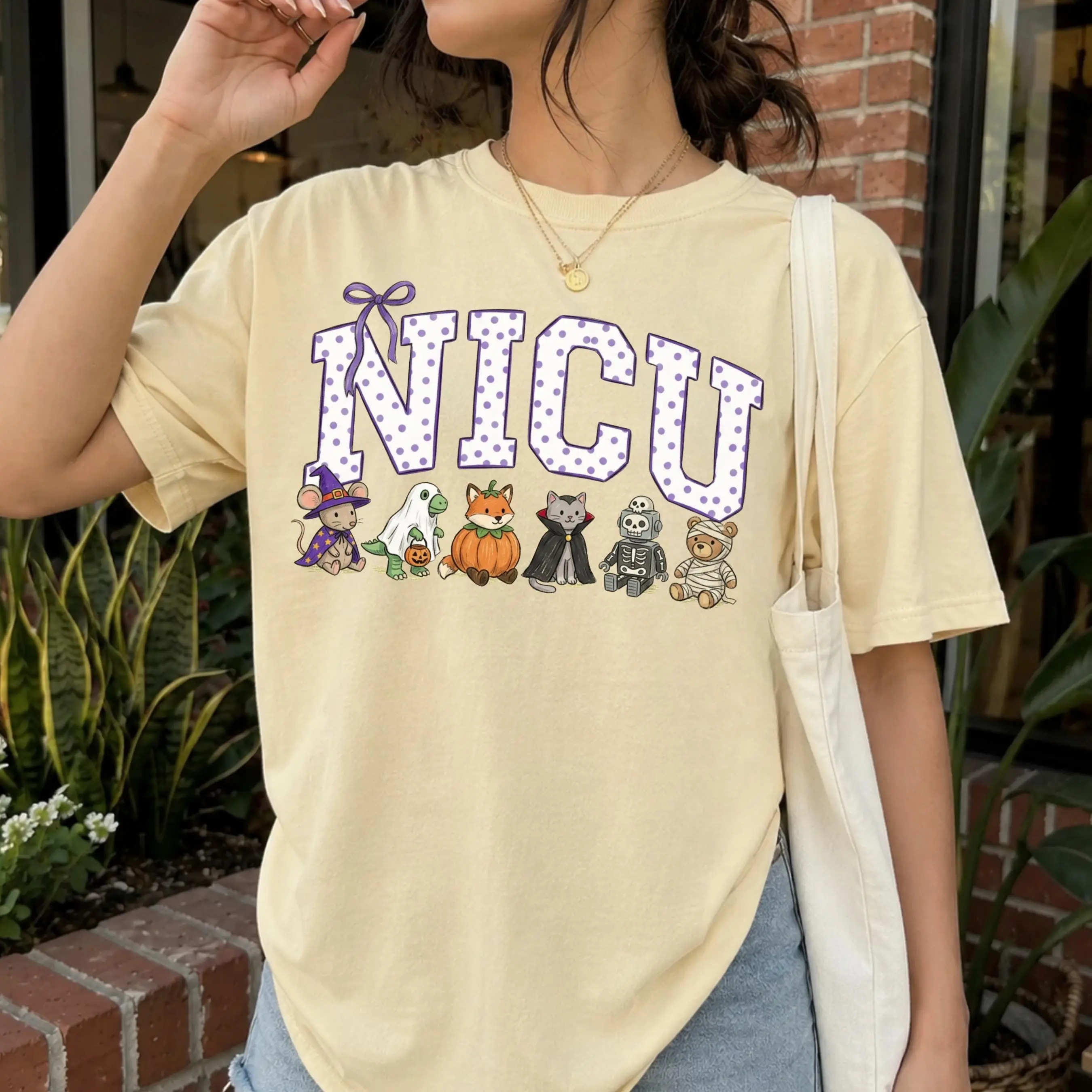 Comfort Colors Halloween NICU Nurse Shirt, Cute Neonatal Tee, Pediatric Nursing Spooky Season Gift Top - photo 5