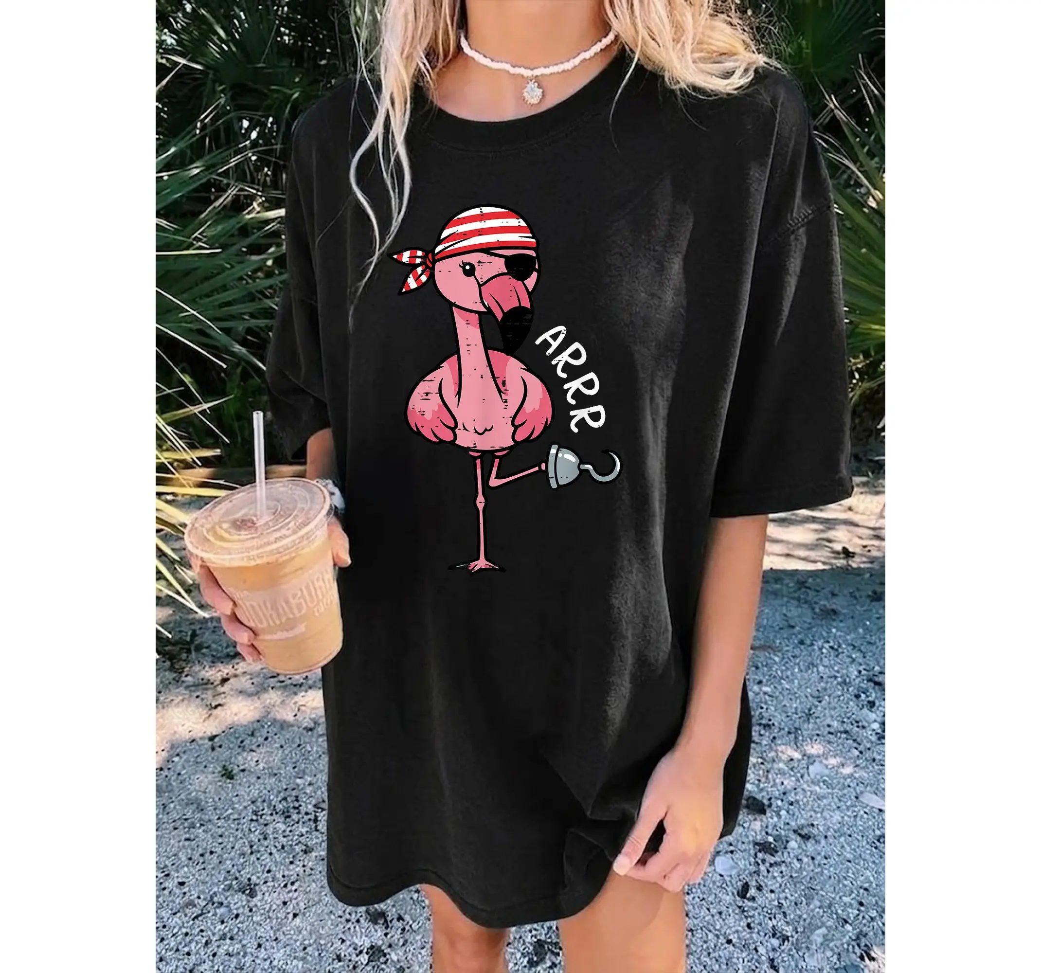 Halloween Pirate Flamingo Shirt, Funny Arrr Costume Tee for Men Women and Kids - photo 2