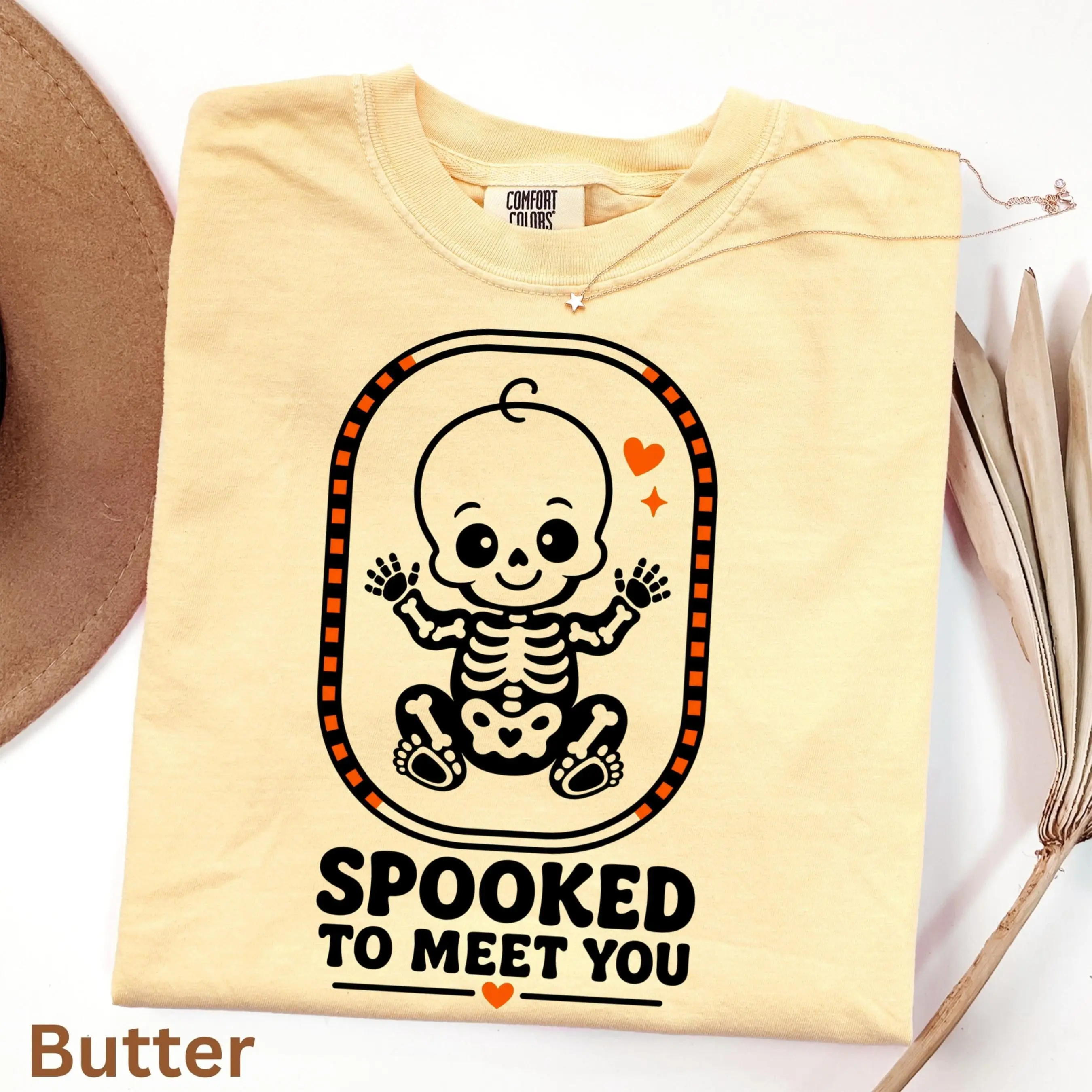 Comfort Colors Halloween Pregnancy Announcement Shirt, Skeleton Baby Reveal Tee, October Mama To Be Gift