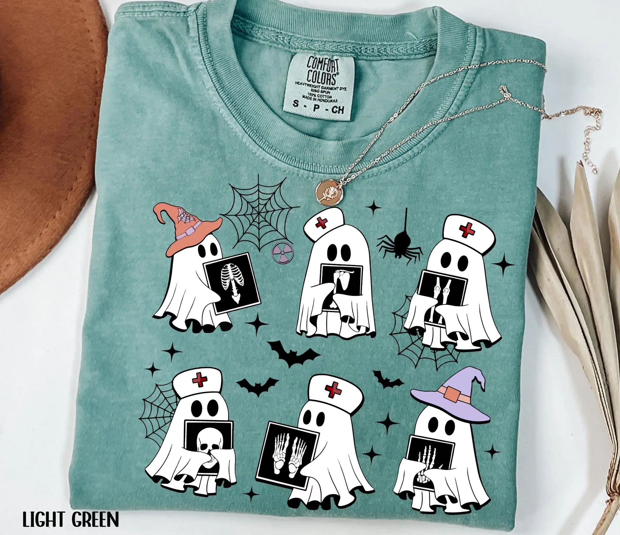 Comfort Colors Halloween Radiology Shirt, Spooky Rad Teach X-Ray Graphic Tee - photo 2