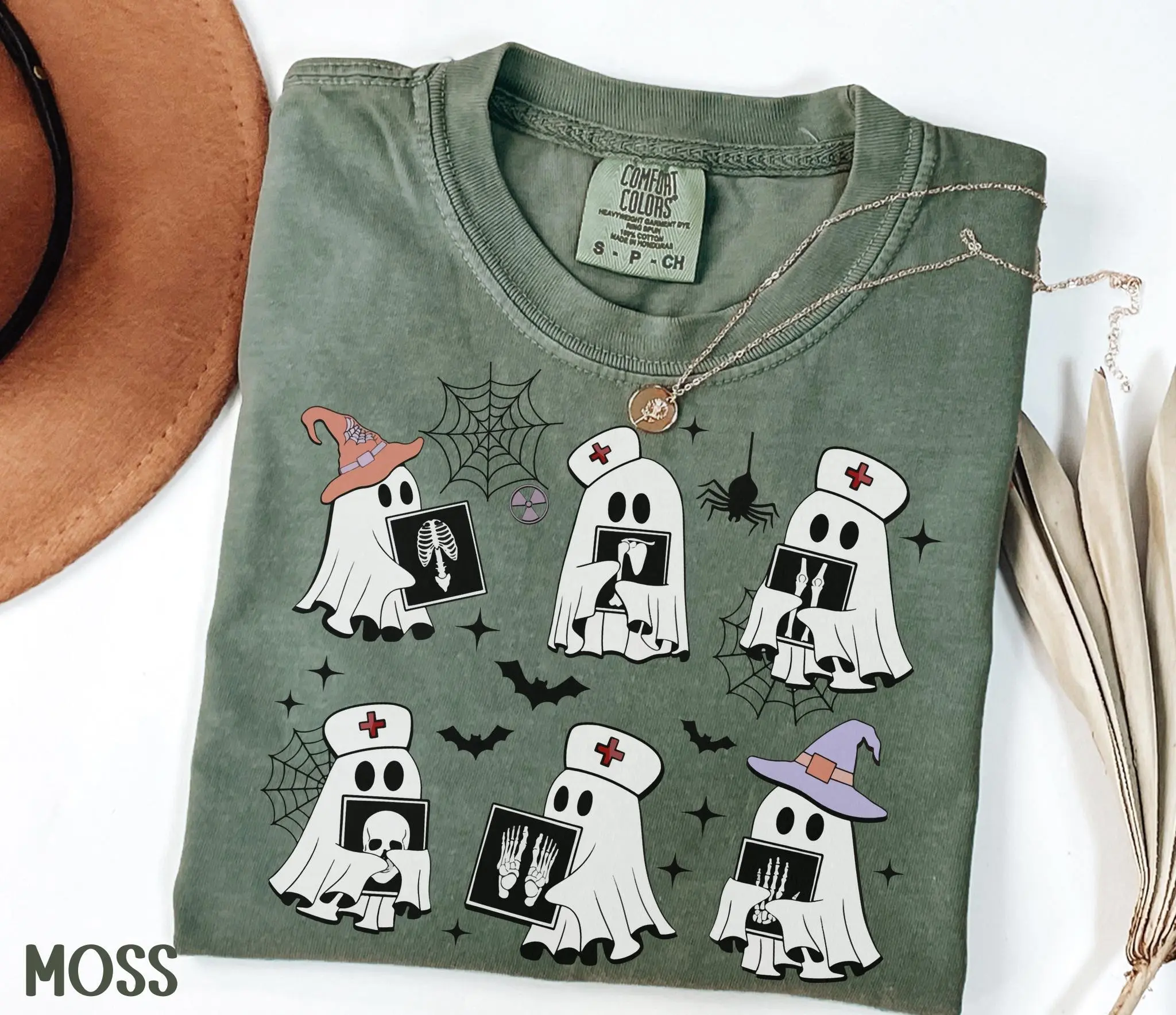 Comfort Colors Halloween Radiology Shirt, Spooky Rad Teach X-Ray Graphic Tee - photo 3
