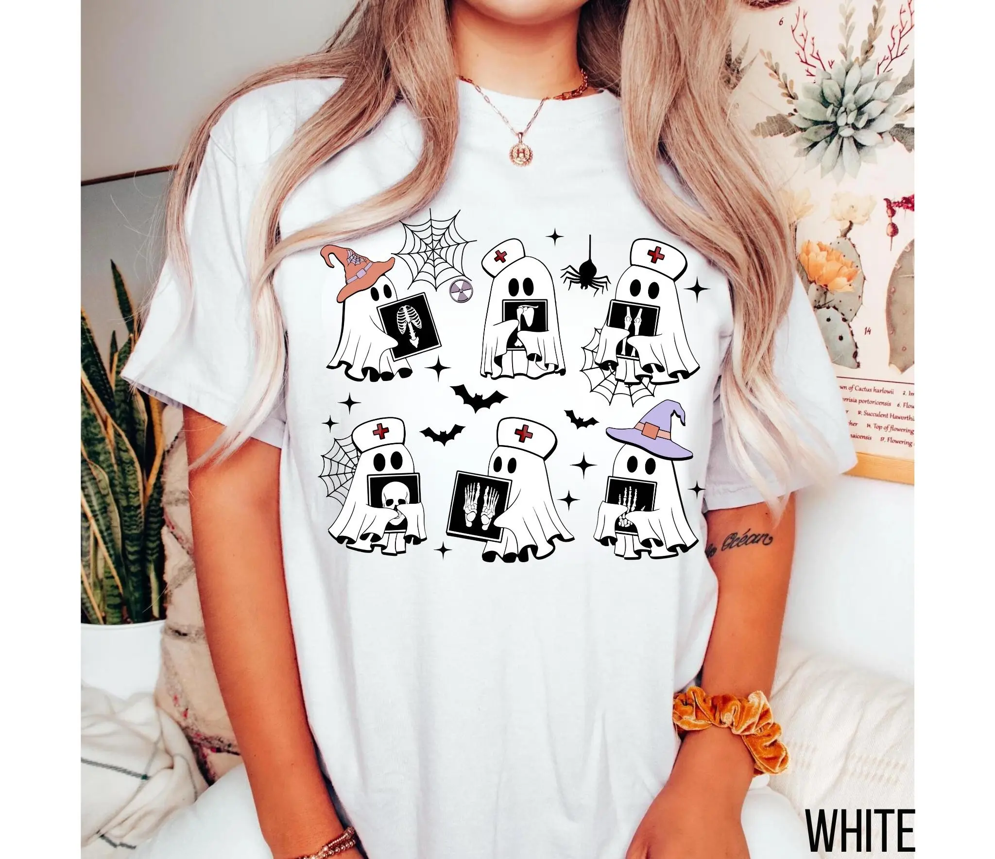 Comfort Colors Halloween Radiology Shirt, Spooky Rad Teach X-Ray Graphic Tee - photo 5