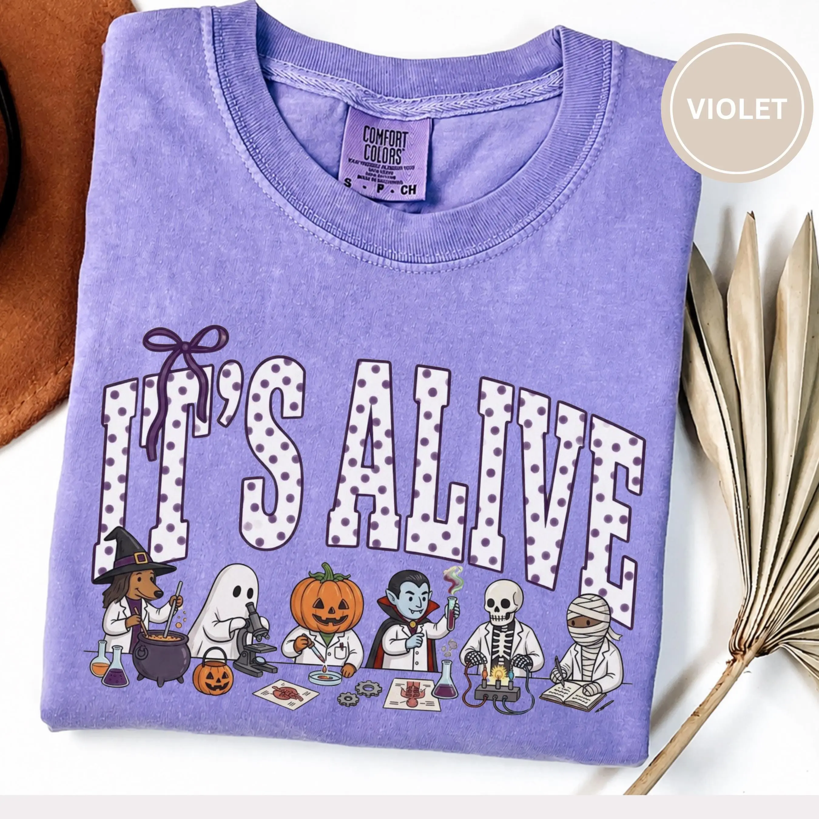 Comfort Colors It's Alive Halloween Science Teacher Shirt, STEM Biology Chemistry Lab Tee, Spooky Gift
