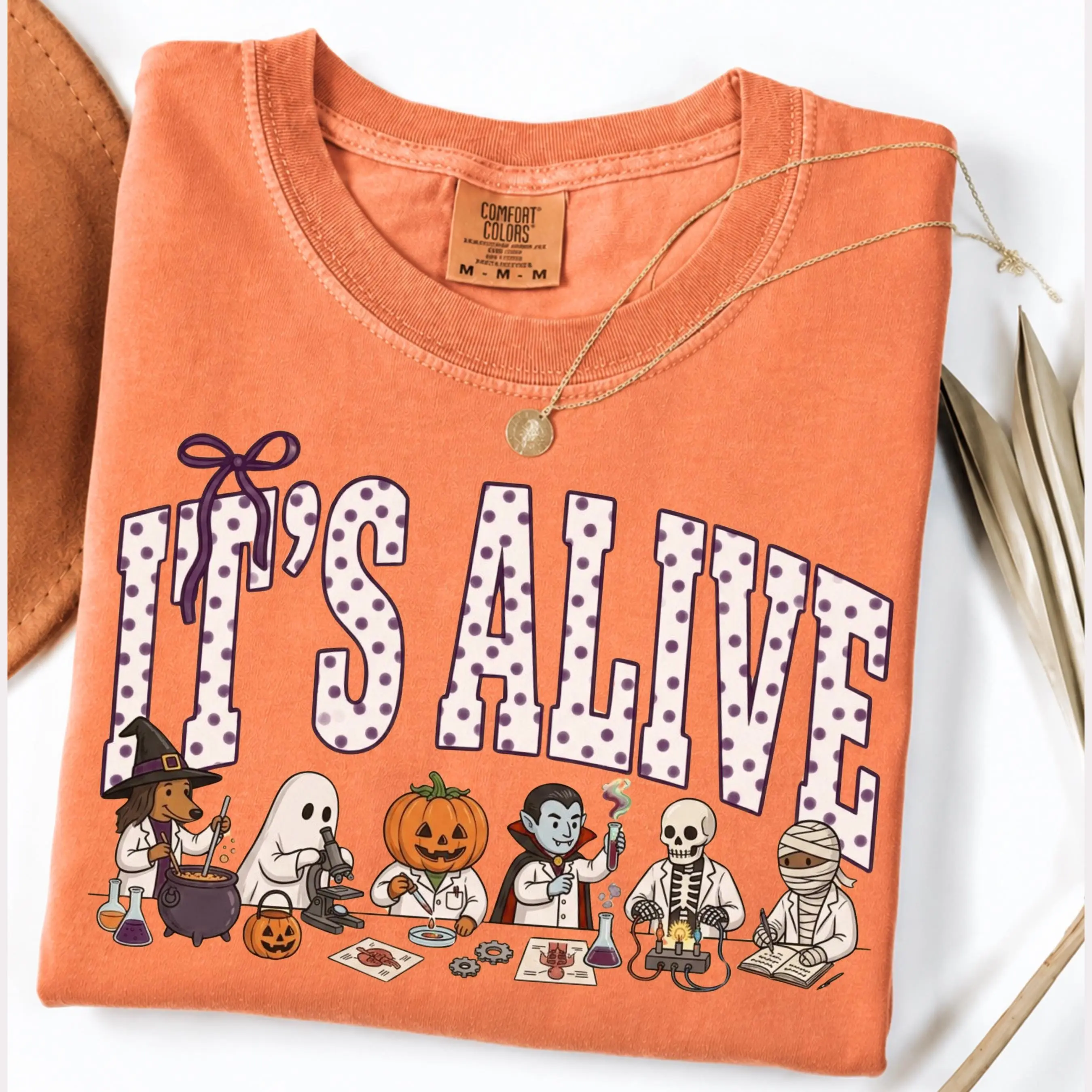 Comfort Colors It's Alive Halloween Science Teacher Shirt, STEM Biology Chemistry Lab Tee, Spooky Gift - photo 2