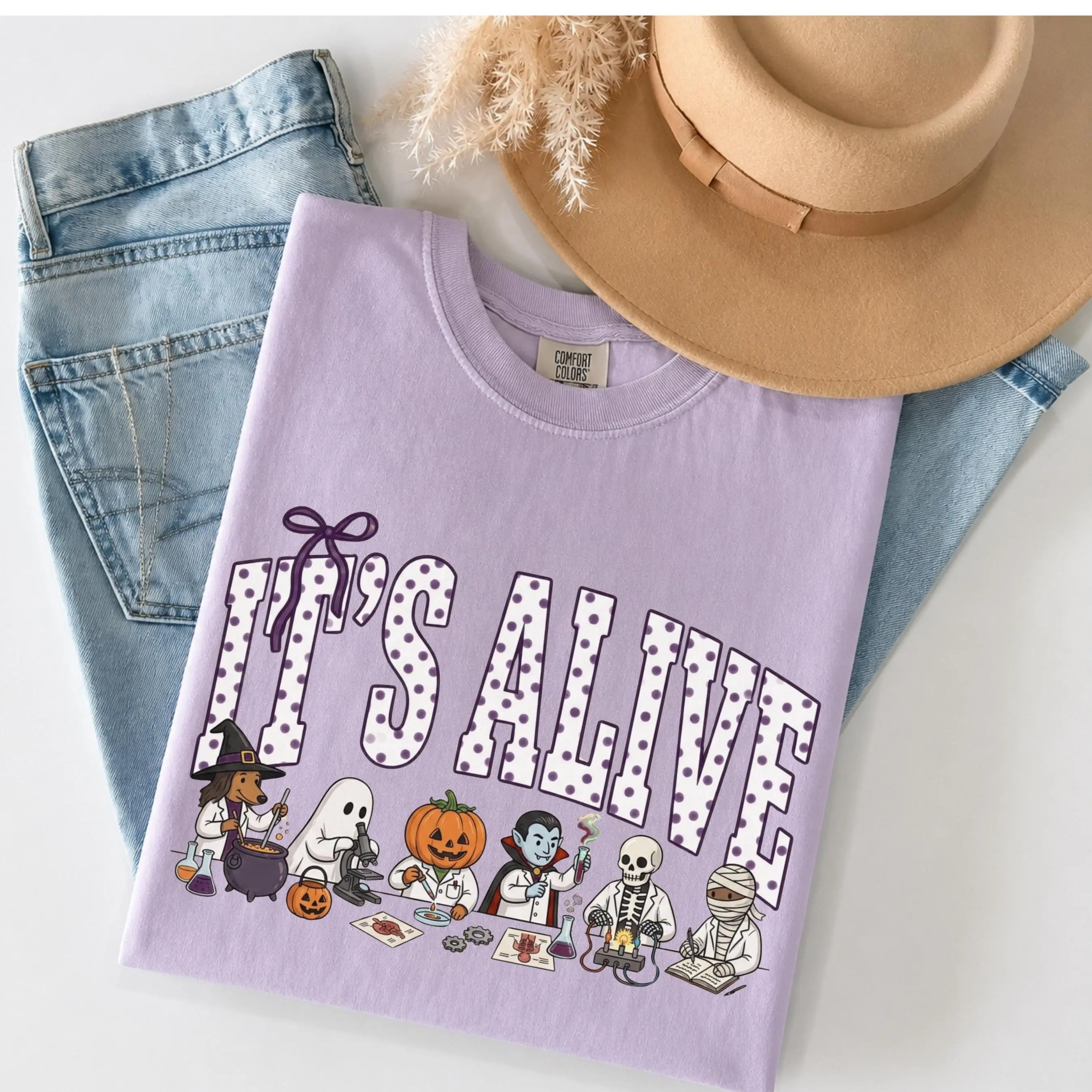 Comfort Colors It's Alive Halloween Science Teacher Shirt, STEM Biology Chemistry Lab Tee, Spooky Gift - photo 5