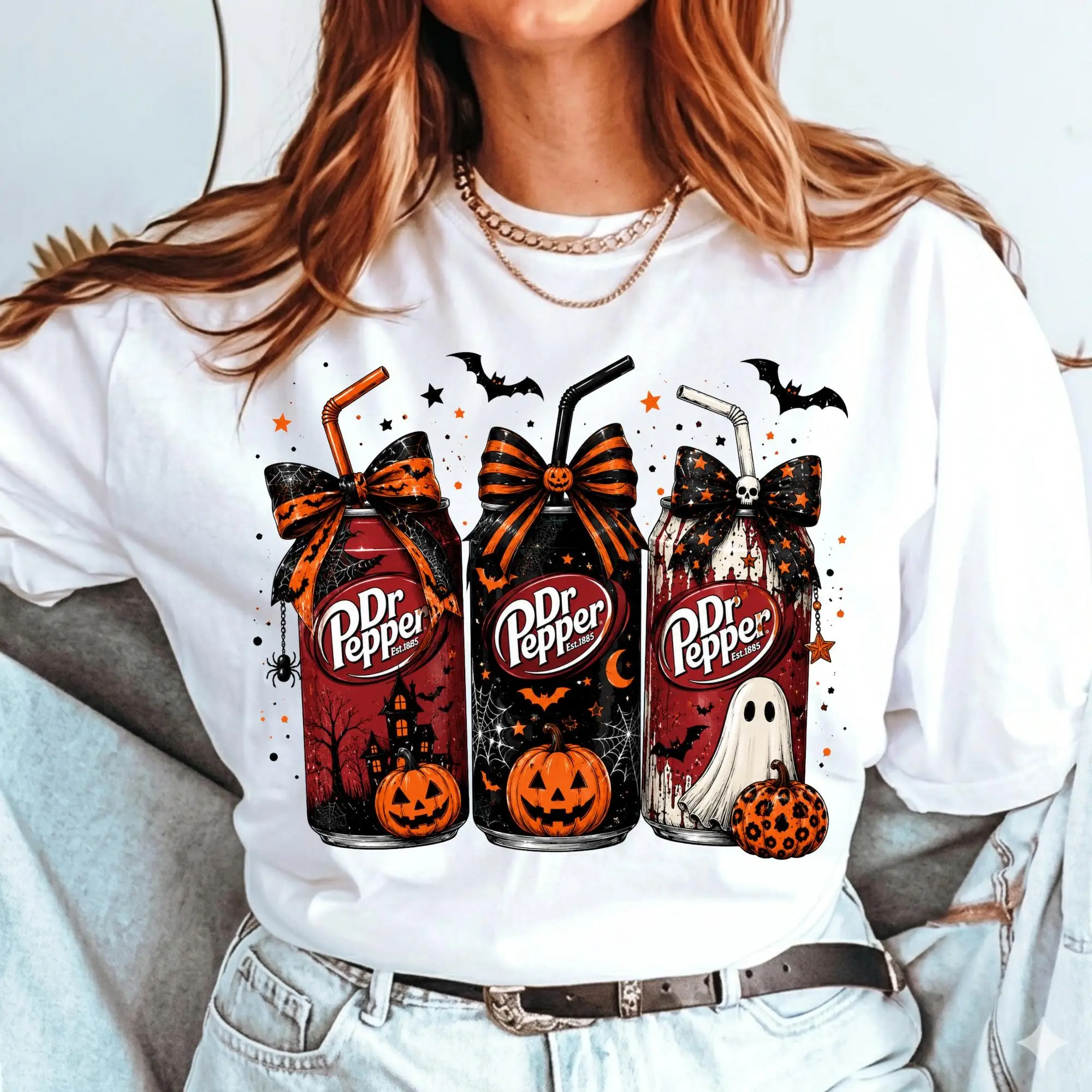 Halloween Soda Can Pullover Sweatshirt, Spooky Drink Pumpkin Graphic Cute Fall Season Crewneck - photo 3