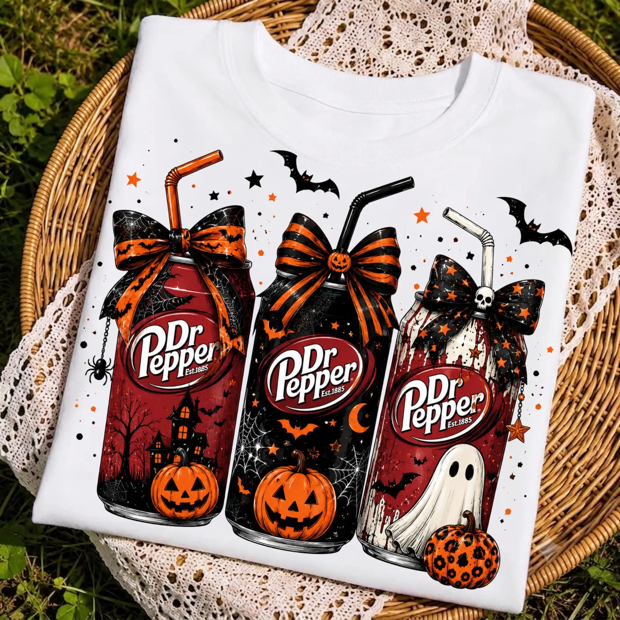 Halloween Soda Can Pullover Sweatshirt, Spooky Drink Pumpkin Graphic Cute Fall Season Crewneck - photo 5