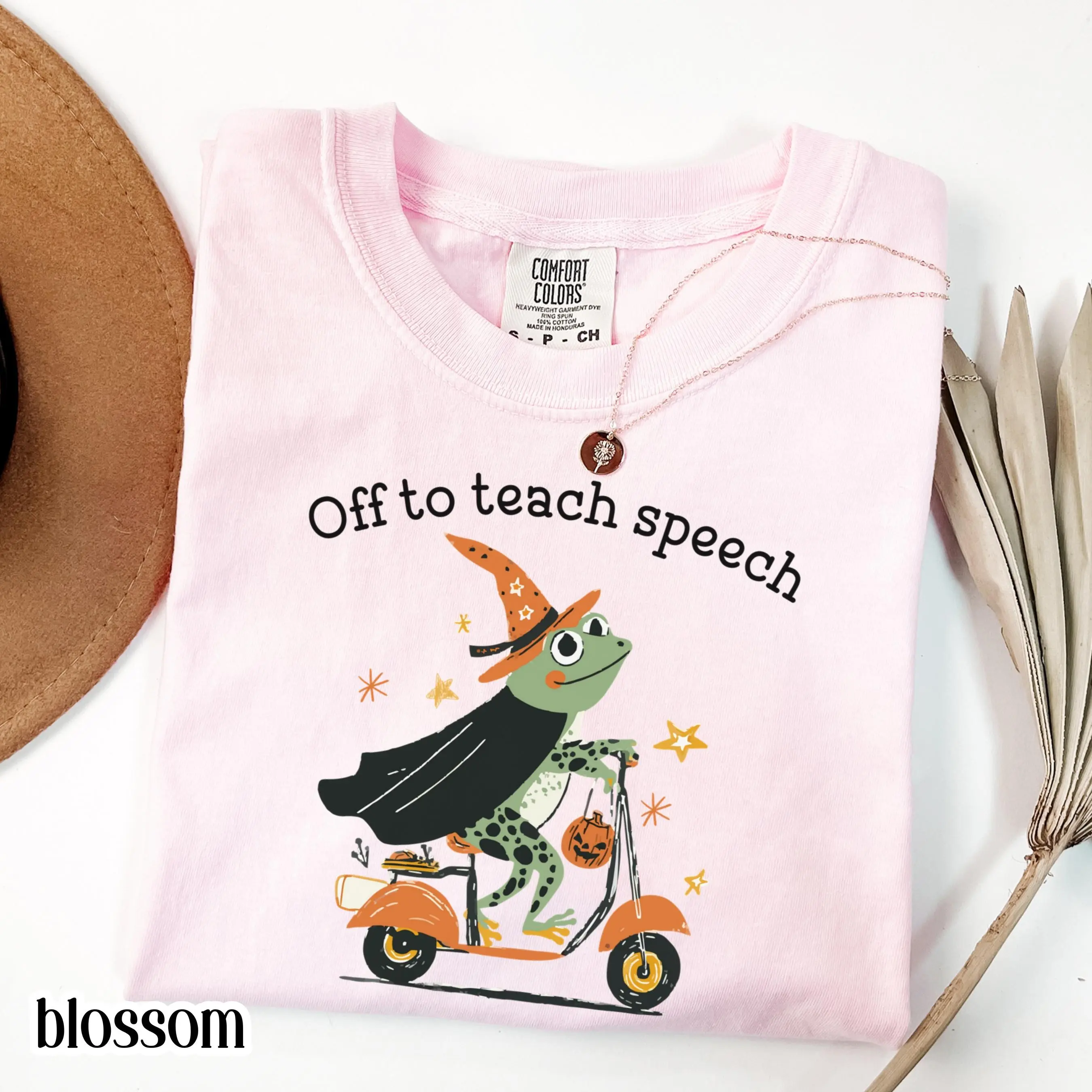Halloween Speech Therapist Shirt, Comfort Colors SLP Your Words Matter Frog Scooter Tee, Gift For Language Pathologist