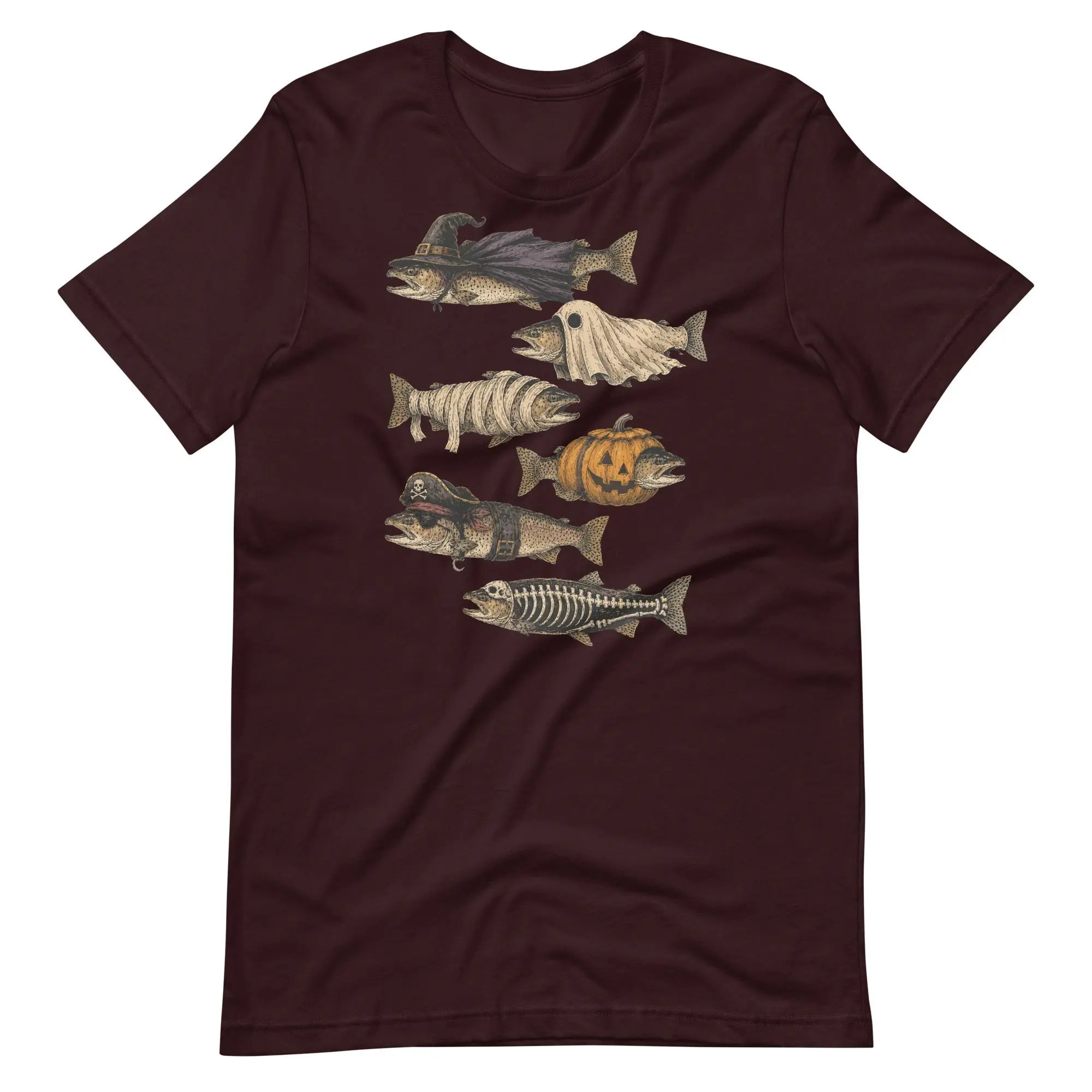 Comfort Colors Halloween Trout Shirt, Spooky Fishing Graphic Tee, Fisherman Fall Gift - photo 3
