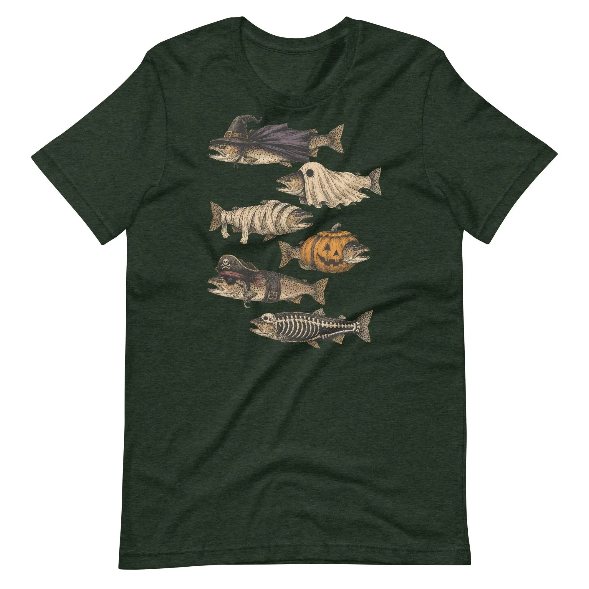 Comfort Colors Halloween Trout Shirt, Spooky Fishing Graphic Tee, Fisherman Fall Gift - photo 5