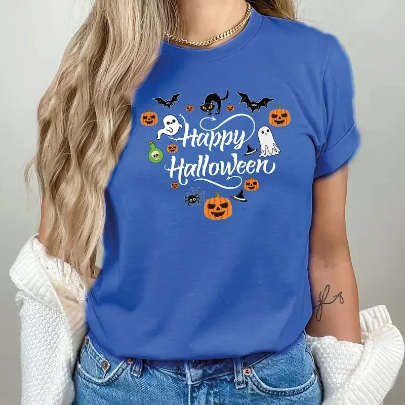 Happy Halloween Pumpkin Shirt, Cute Costume Graphic Tee Gift for Friends - photo 4