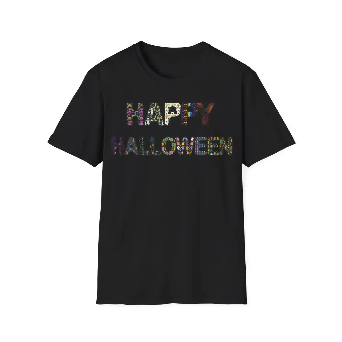 Happy Halloween T-Shirt, Spooky October Cotton Graphic Tee, Cute Unisex Fall Costume Top for Women