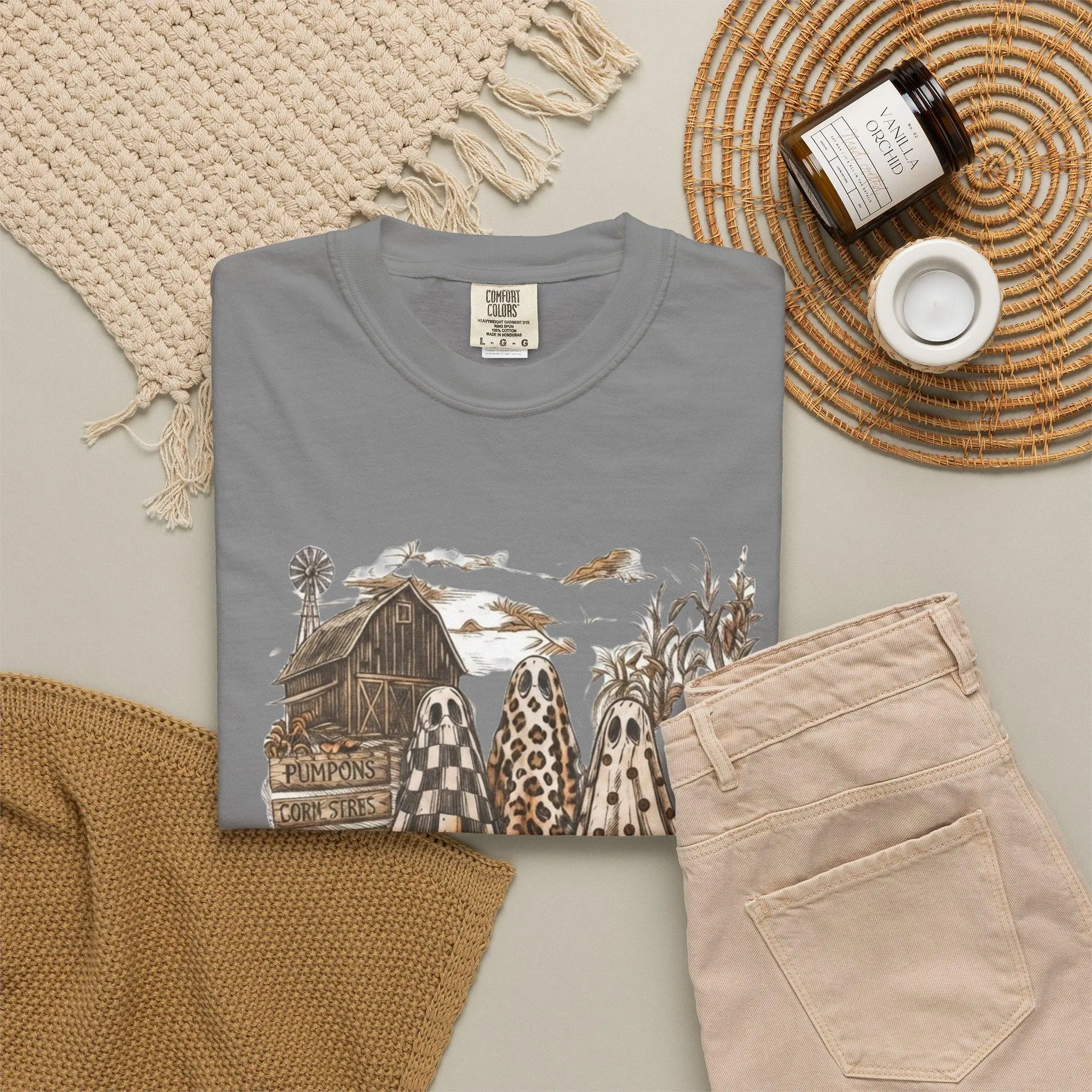 Harvest Pumpkin Jack-o-Lantern Tee, Womens Halloween Fall T-Shirt, Cute Graphic Short Sleeve Autumn Crew Neck Top - photo 2