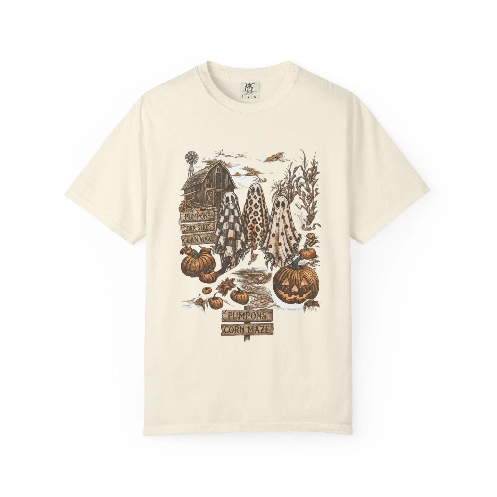 Harvest Pumpkin Jack-o-Lantern Tee, Womens Halloween Fall T-Shirt, Cute Graphic Short Sleeve Autumn Crew Neck Top - photo 3