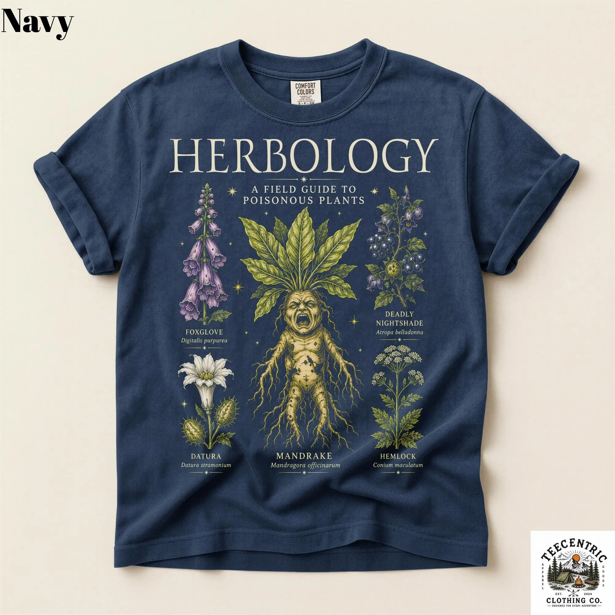 Herbology Mandrake Shirt, Comfort Colors Poisonous Plants Field Guide Dark Academia Botanical Witchy Lover Tee - photo 3