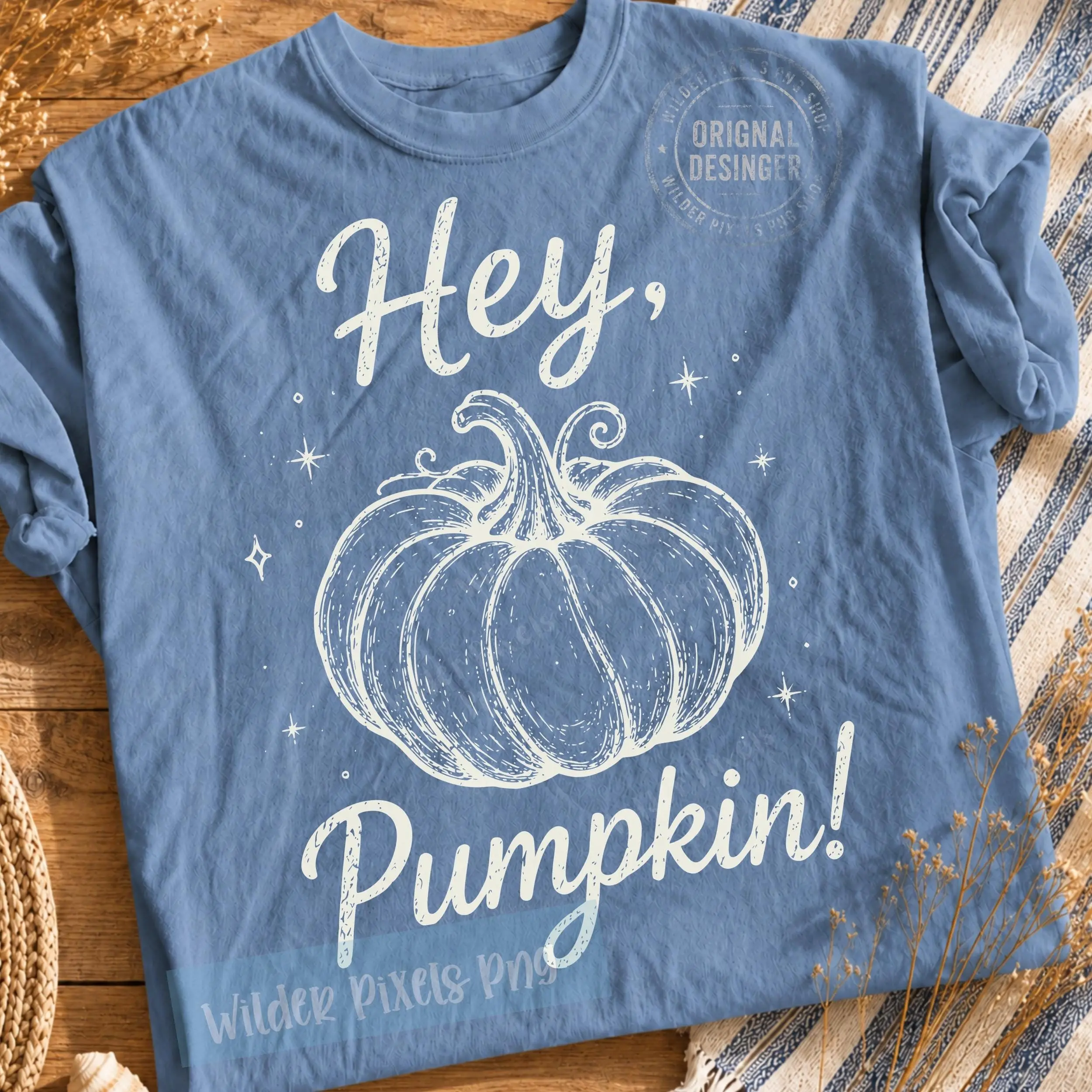 Hey Pumpkin Distressed Sweatshirt, Cozy Fall Autumn Mom Graphic Crewneck Pullover