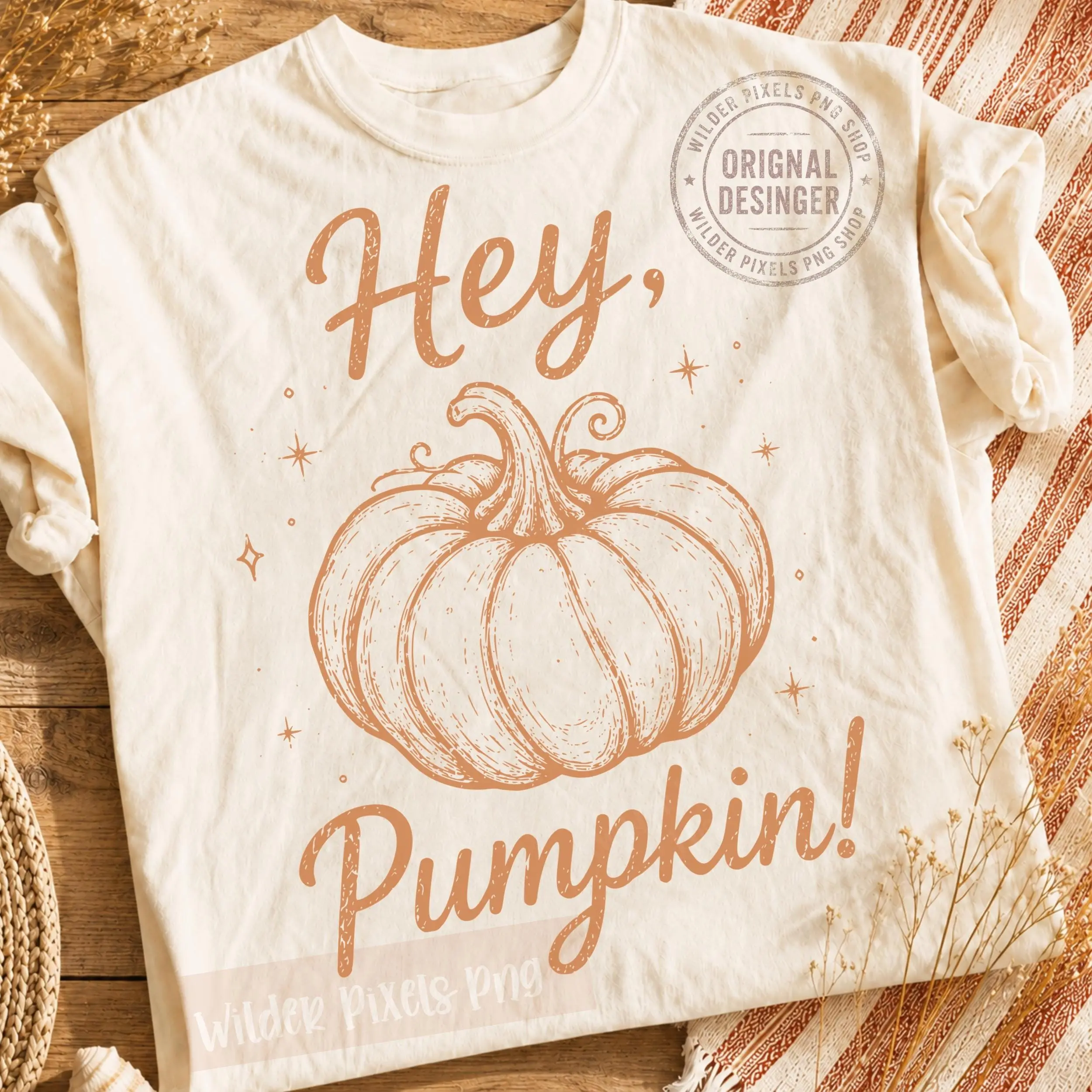 Hey Pumpkin Distressed Sweatshirt, Cozy Fall Autumn Mom Graphic Crewneck Pullover - photo 2