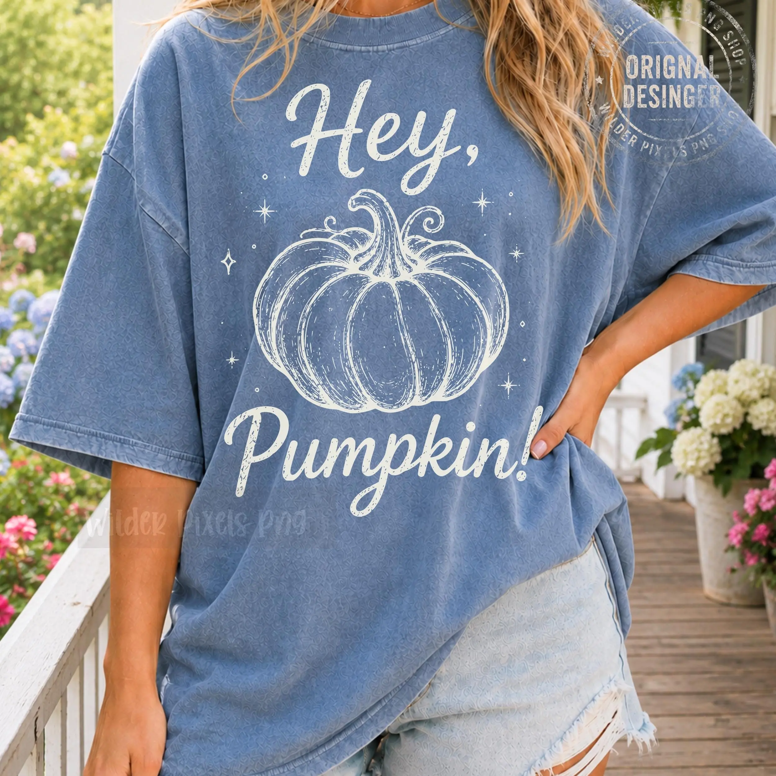 Hey Pumpkin Distressed Sweatshirt, Cozy Fall Autumn Mom Graphic Crewneck Pullover - photo 3