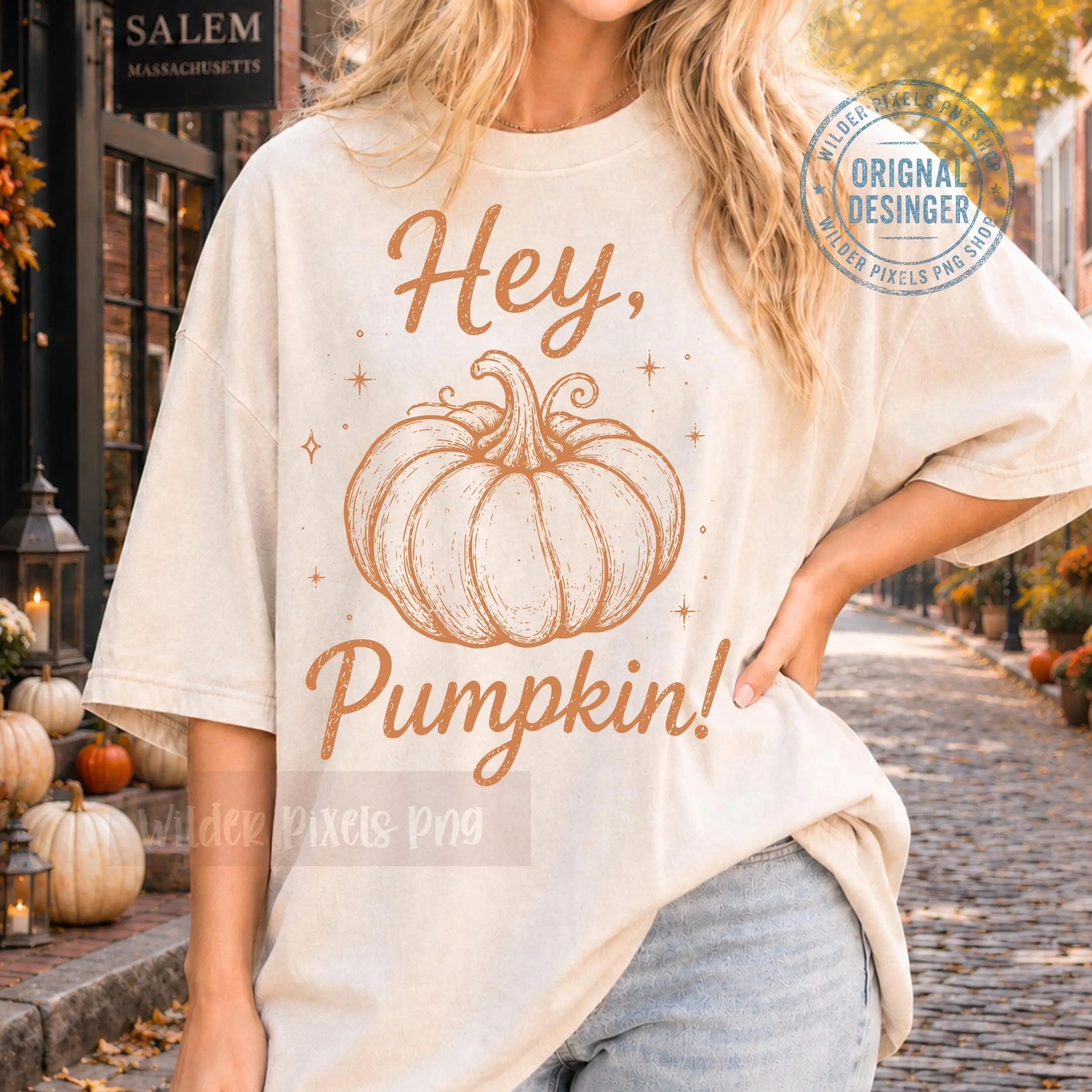 Hey Pumpkin Distressed Sweatshirt, Cozy Fall Autumn Mom Graphic Crewneck Pullover - photo 5
