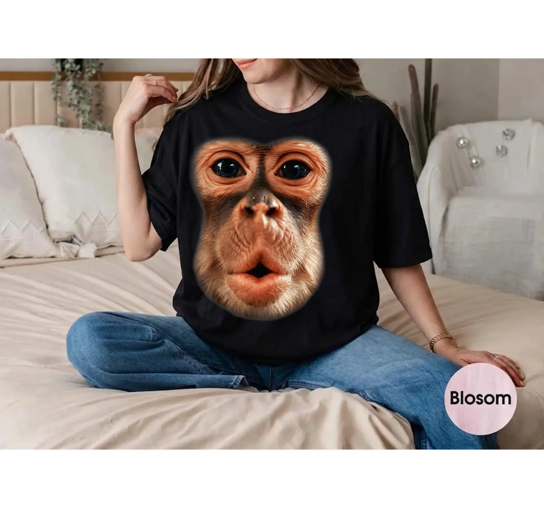 Hilarious Monkey Face Halloween Costume Tee, Funny Ape Shirt for Men Boys and Kids - photo 2