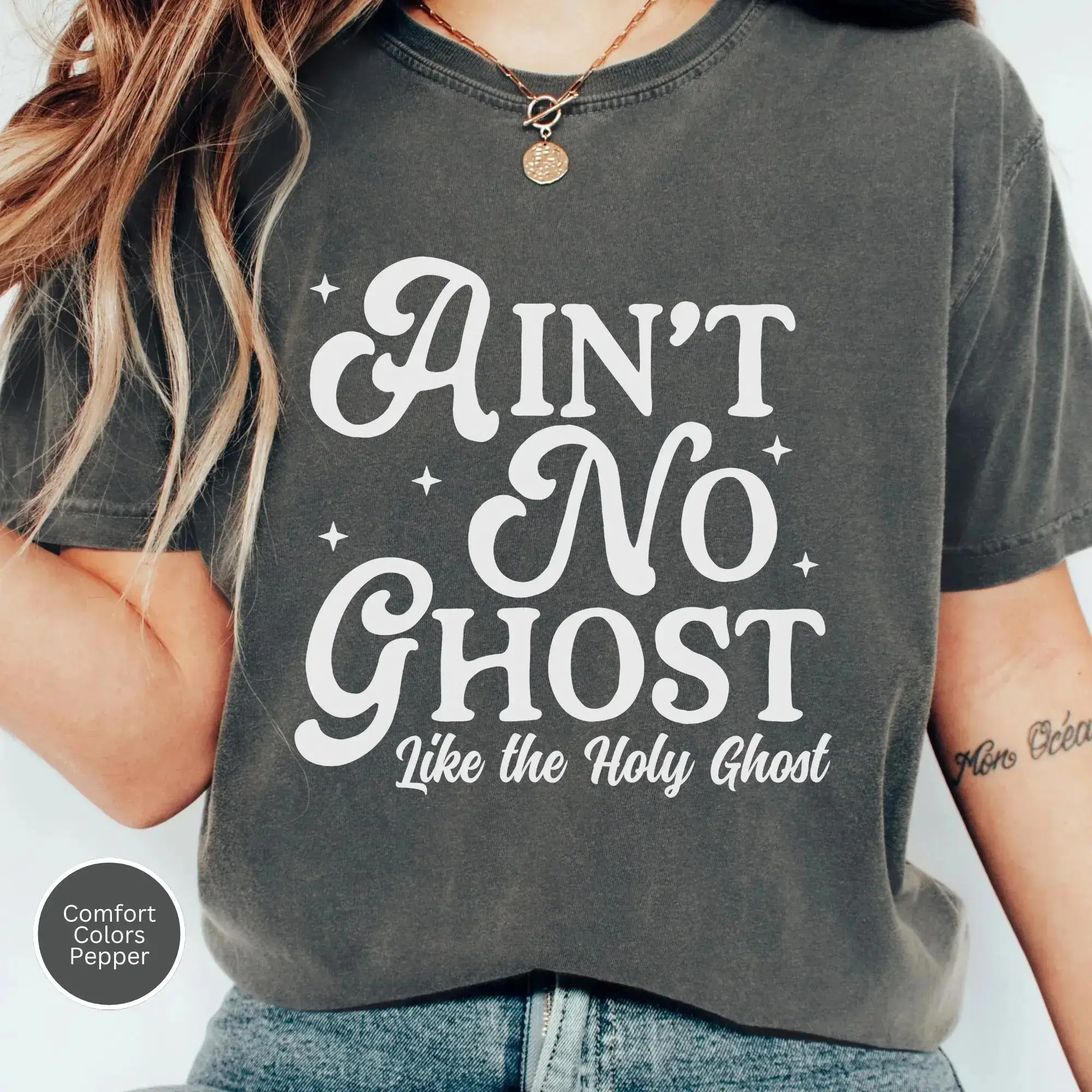 Comfort Colors Holy Spirit Ghost Shirt, Theology Humor Reformation Day Anti-Halloween Tee