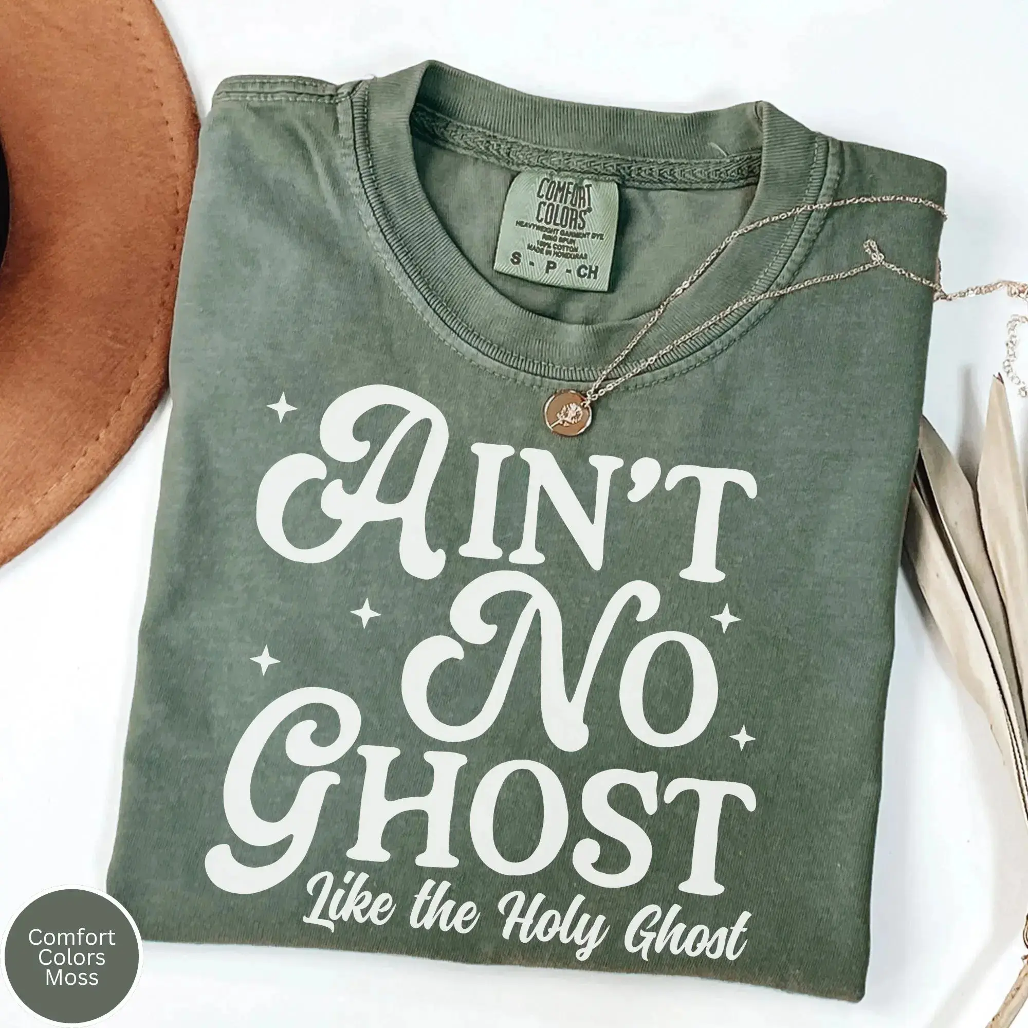 Comfort Colors Holy Spirit Ghost Shirt, Theology Humor Reformation Day Anti-Halloween Tee - photo 3
