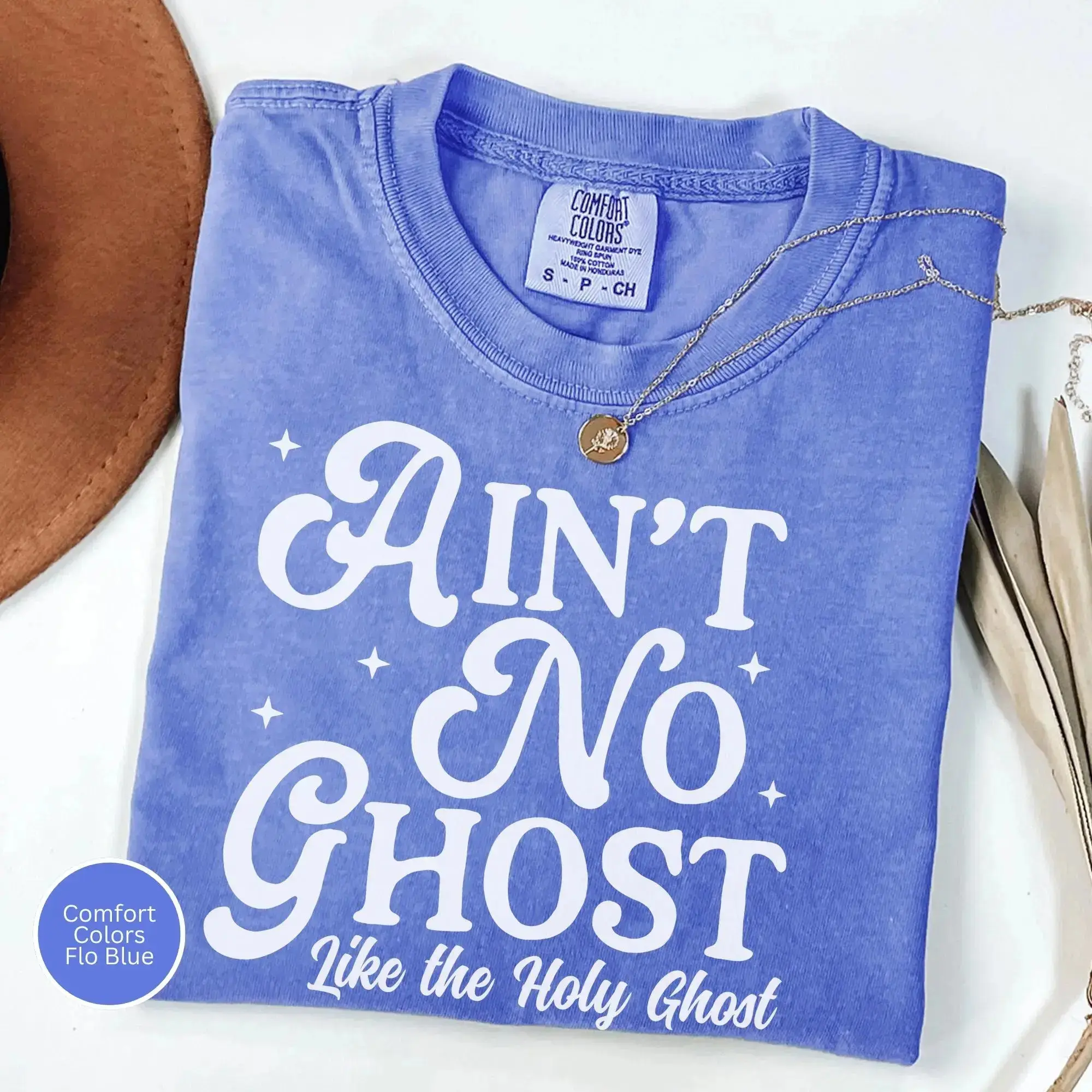 Comfort Colors Holy Spirit Ghost Shirt, Theology Humor Reformation Day Anti-Halloween Tee - photo 4