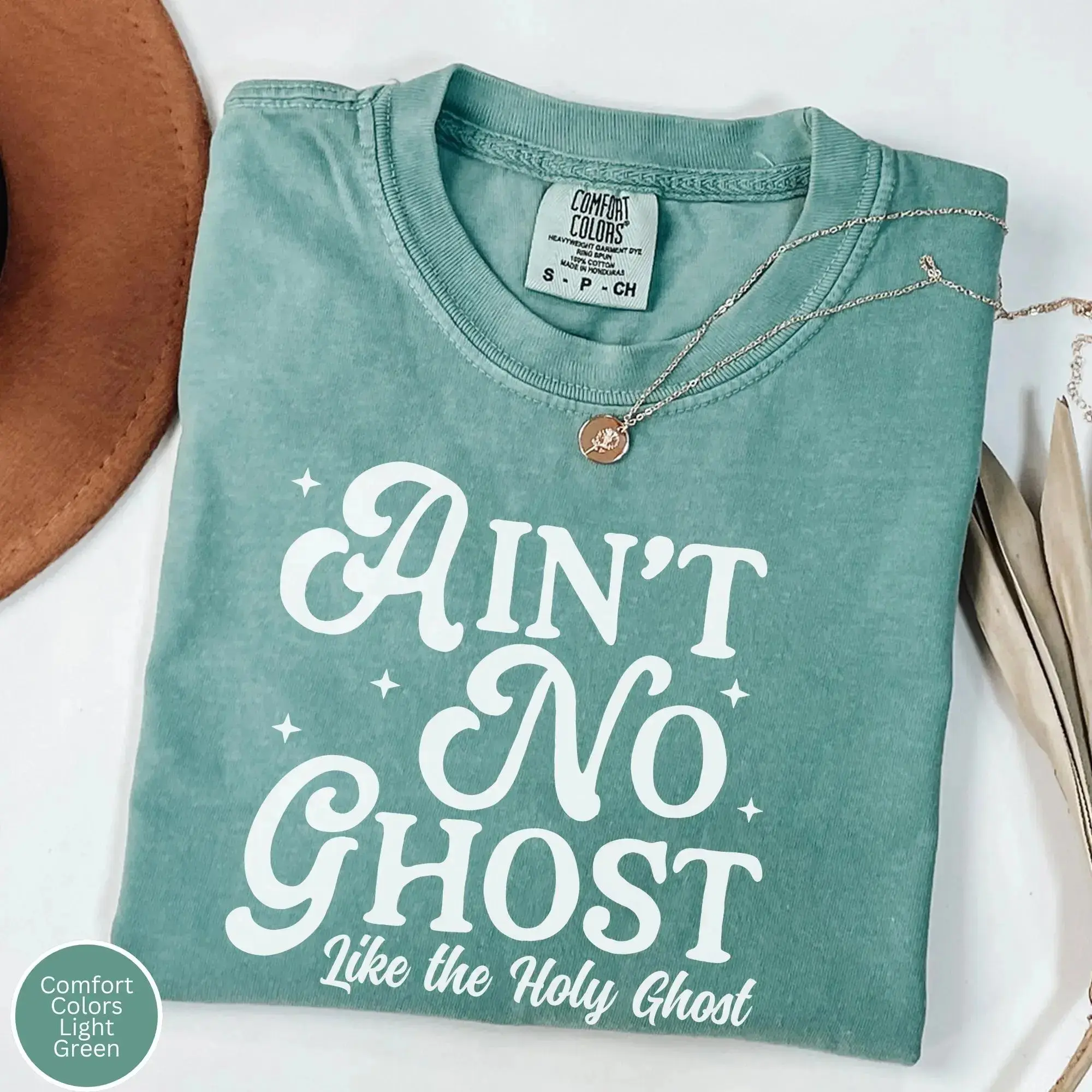 Comfort Colors Holy Spirit Ghost Shirt, Theology Humor Reformation Day Anti-Halloween Tee - photo 5