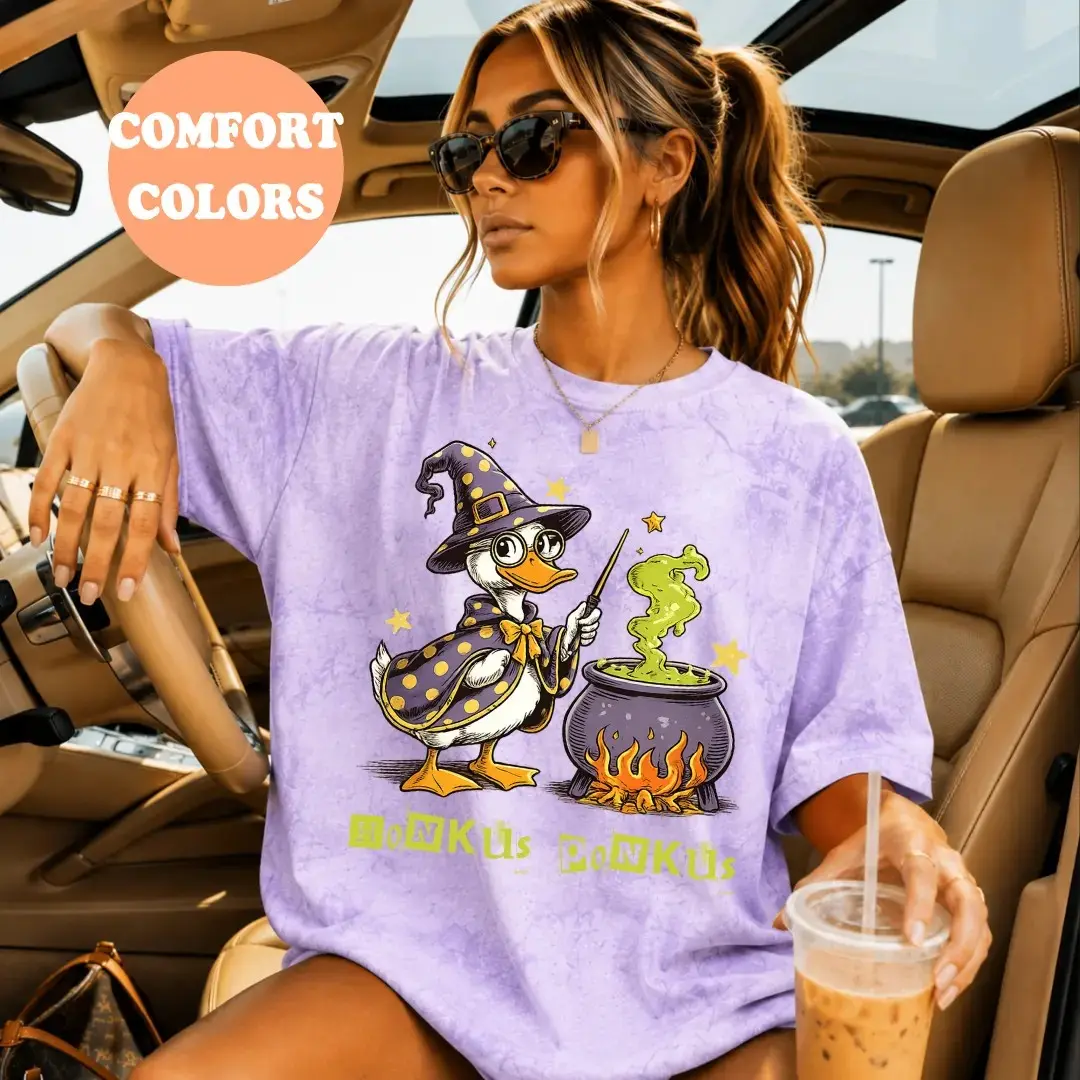 Comfort Colors Honkus Ponkus Goose Halloween Shirt, Trendy Oversized Spooky Season Fall Tee for Her - photo 2