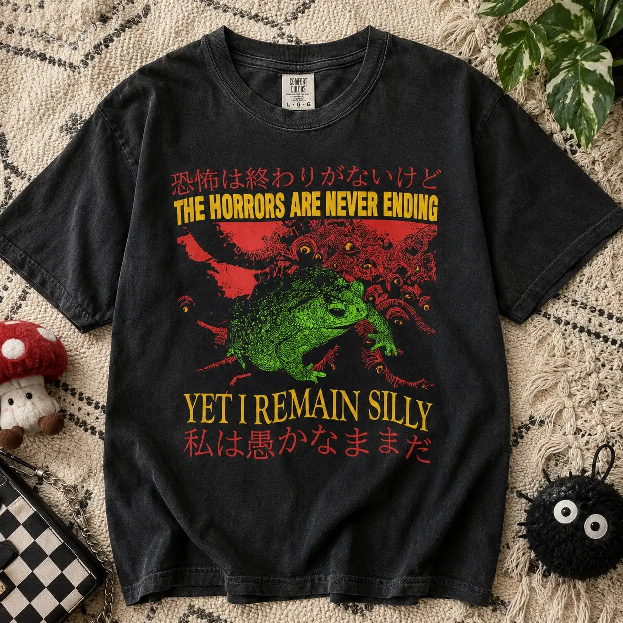 Horrors Are Never Ending Frog Graphic Shirt for Women, Vintage Halloween Tee, Weirdcore Animal Lover Gift - photo 2