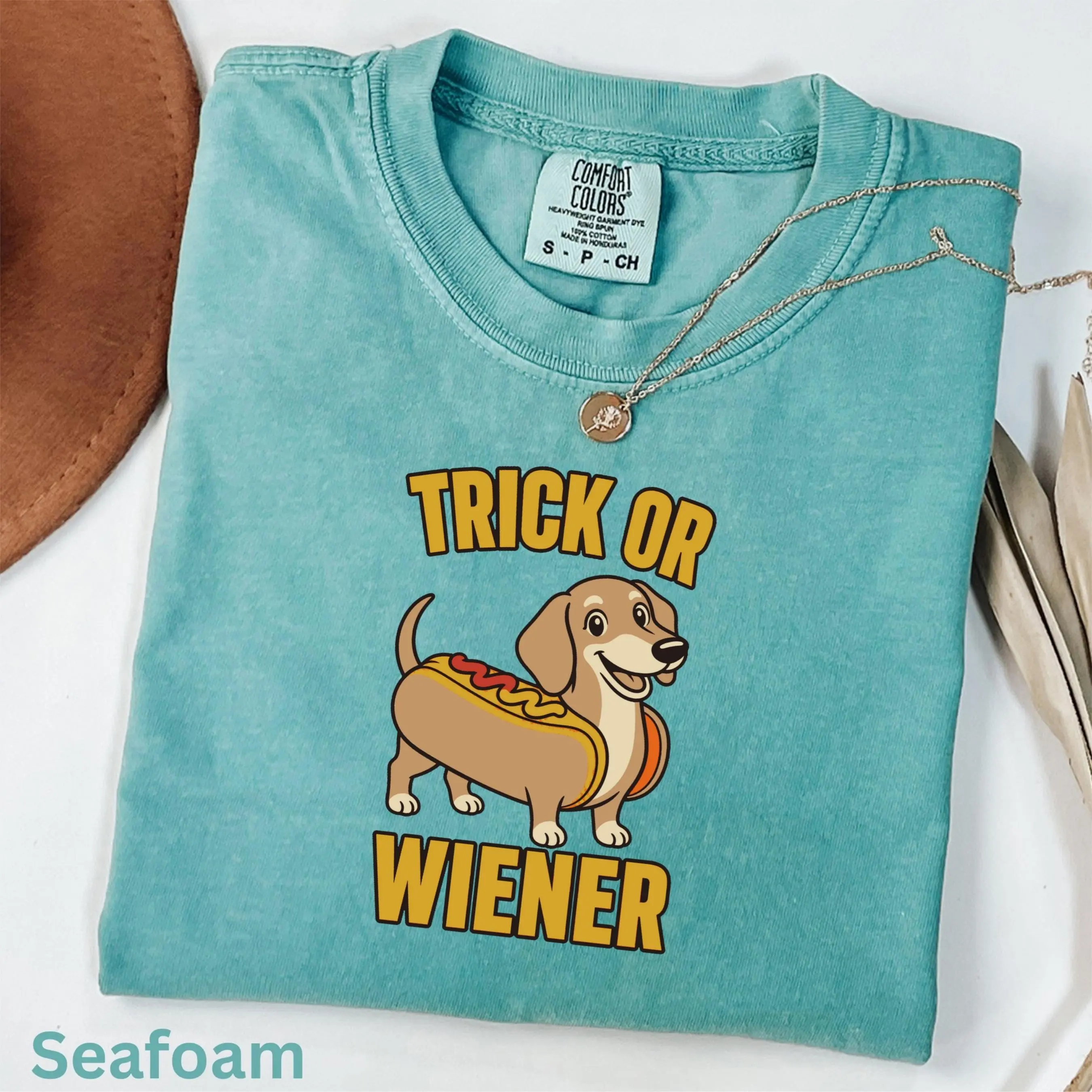 Comfort Colors Hot Dog Costume Dachshund Shirt, Funny Wiener Halloween Trick Or Treat Pet Mom Tee - photo 3