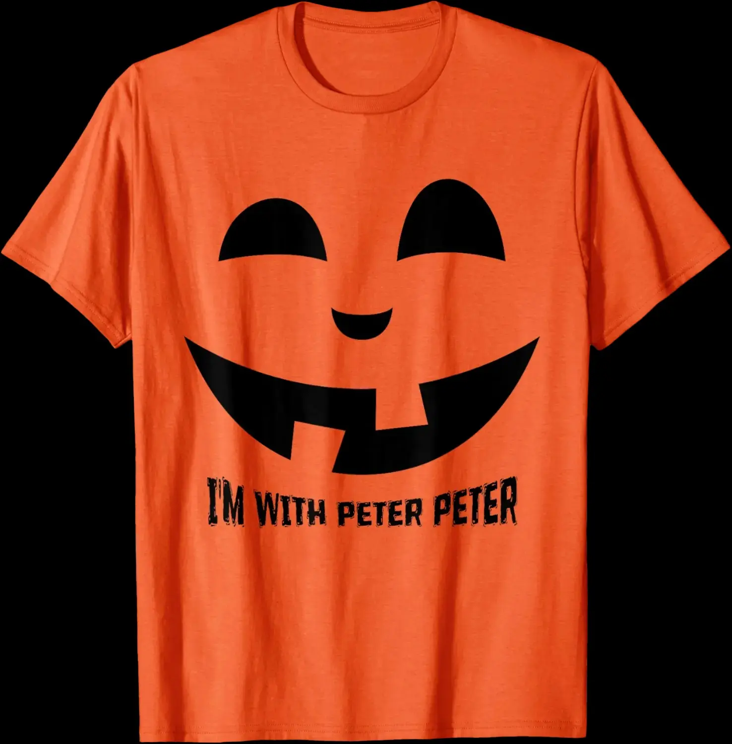 Im With Peter Pumpkin Eater Halloween Costume Shirt, Funny Matching Couples Wife Graphic Tee, Womens Orange Party Top
