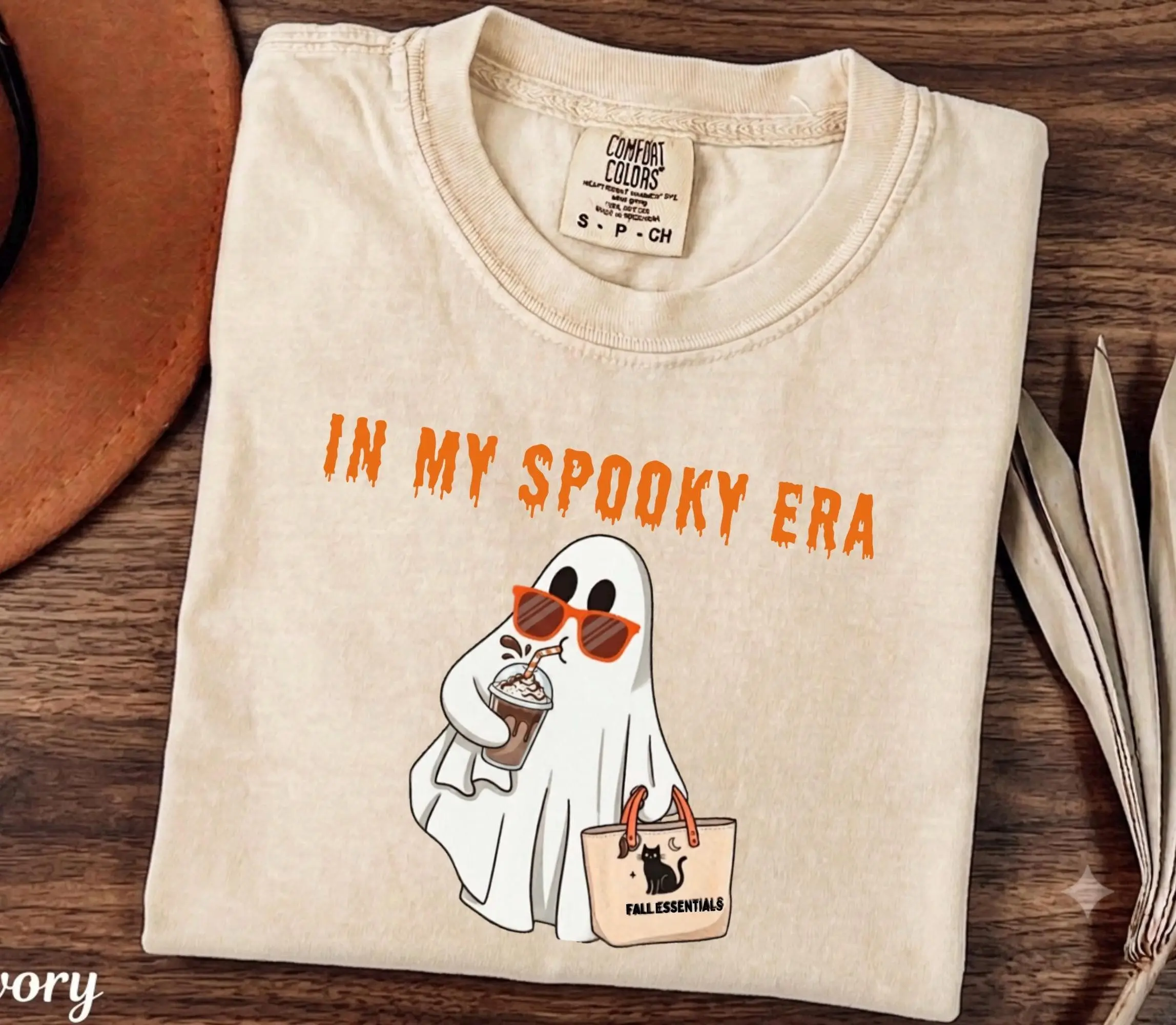 In My Spooky Era Shirt, Cute Halloween Ghost Tee, Autumn Fall Coffee Graphic Top