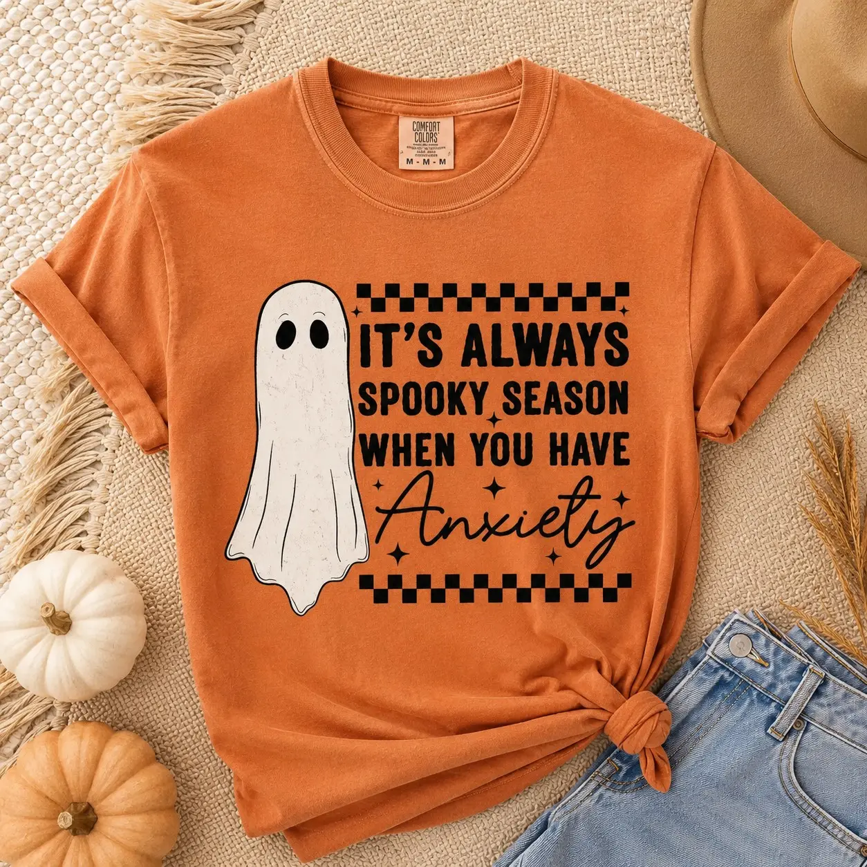 It's Always Spooky Season When You Have Anxiety Shirt, Unisex Short Sleeve Softstyle Graphic Tee - photo 2