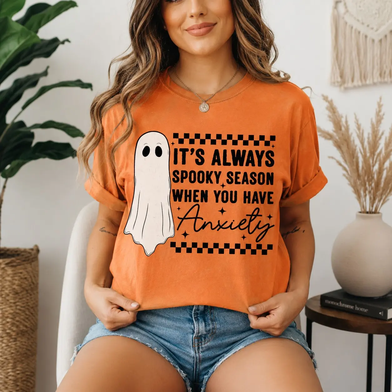 It's Always Spooky Season When You Have Anxiety Shirt, Unisex Short Sleeve Softstyle Graphic Tee - photo 3